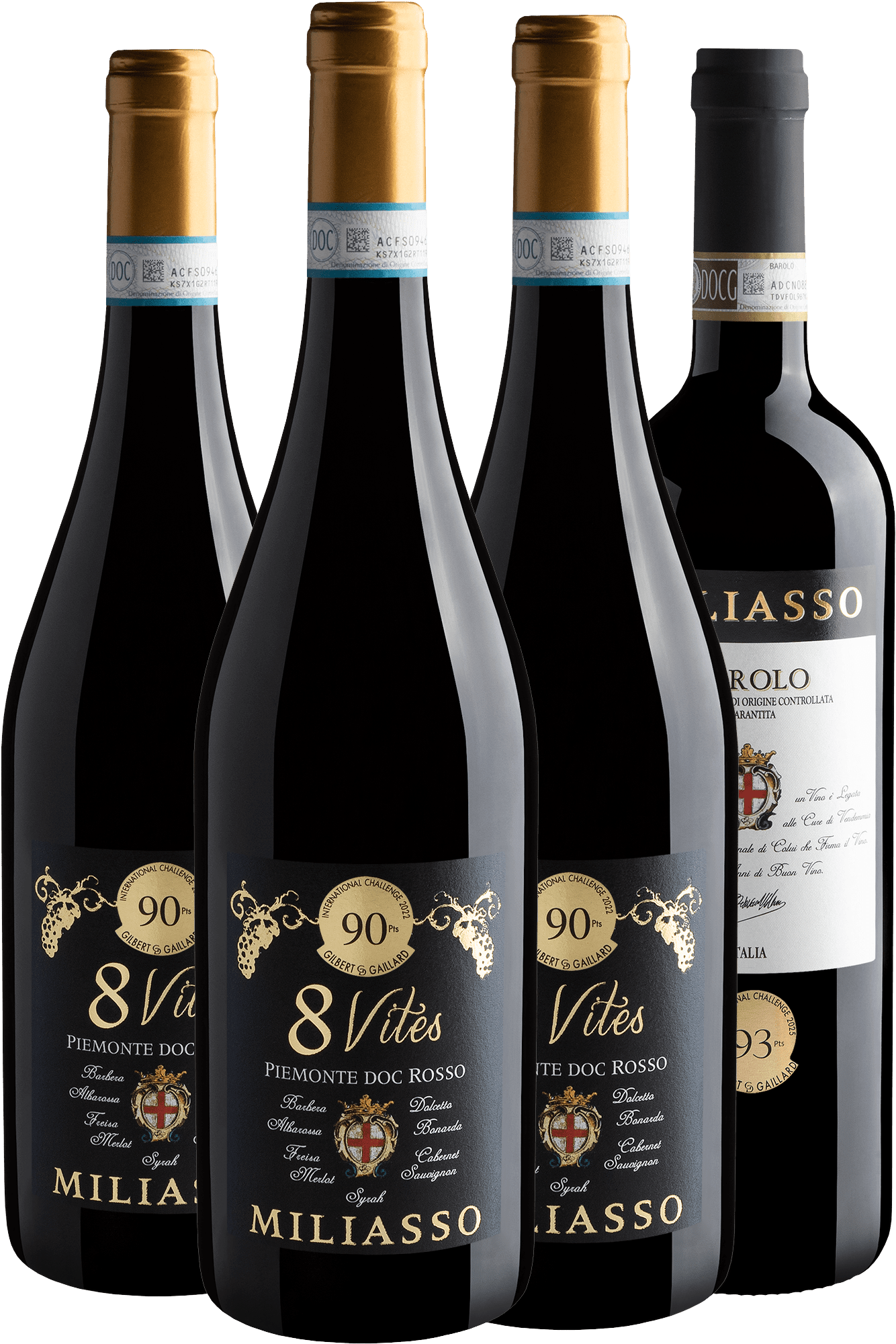 Kit Piemonte | 3 Miliasso 8 Vites + 1 Miliasso Barolo