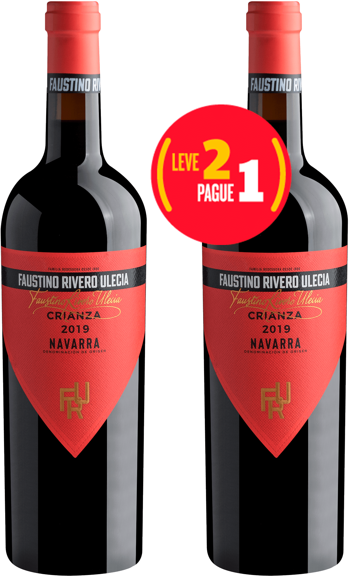 Kit Leve 2 Pague 1 Faustino Rivero Ulecia Crianza Navarra D.O. 