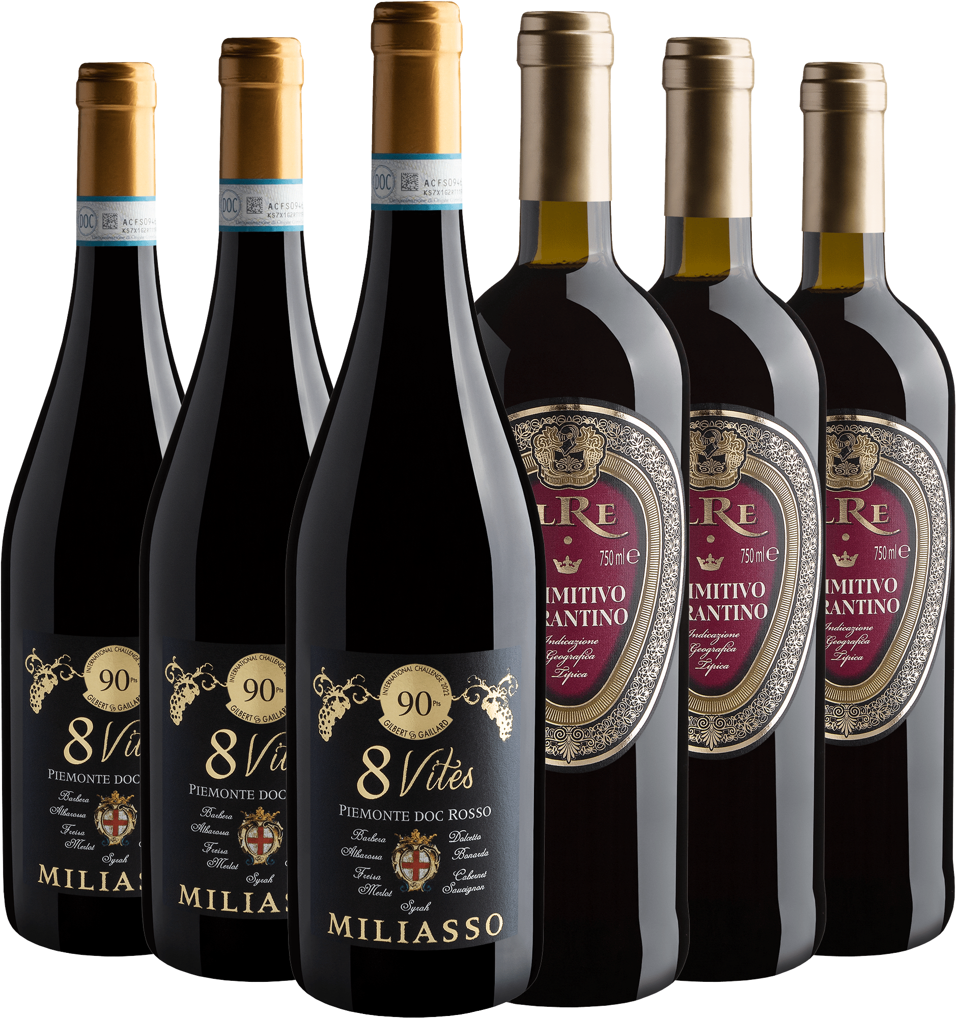 Kit Italianos | 3 Miliasso 8 Vites + 3 IL Re Primitivo 