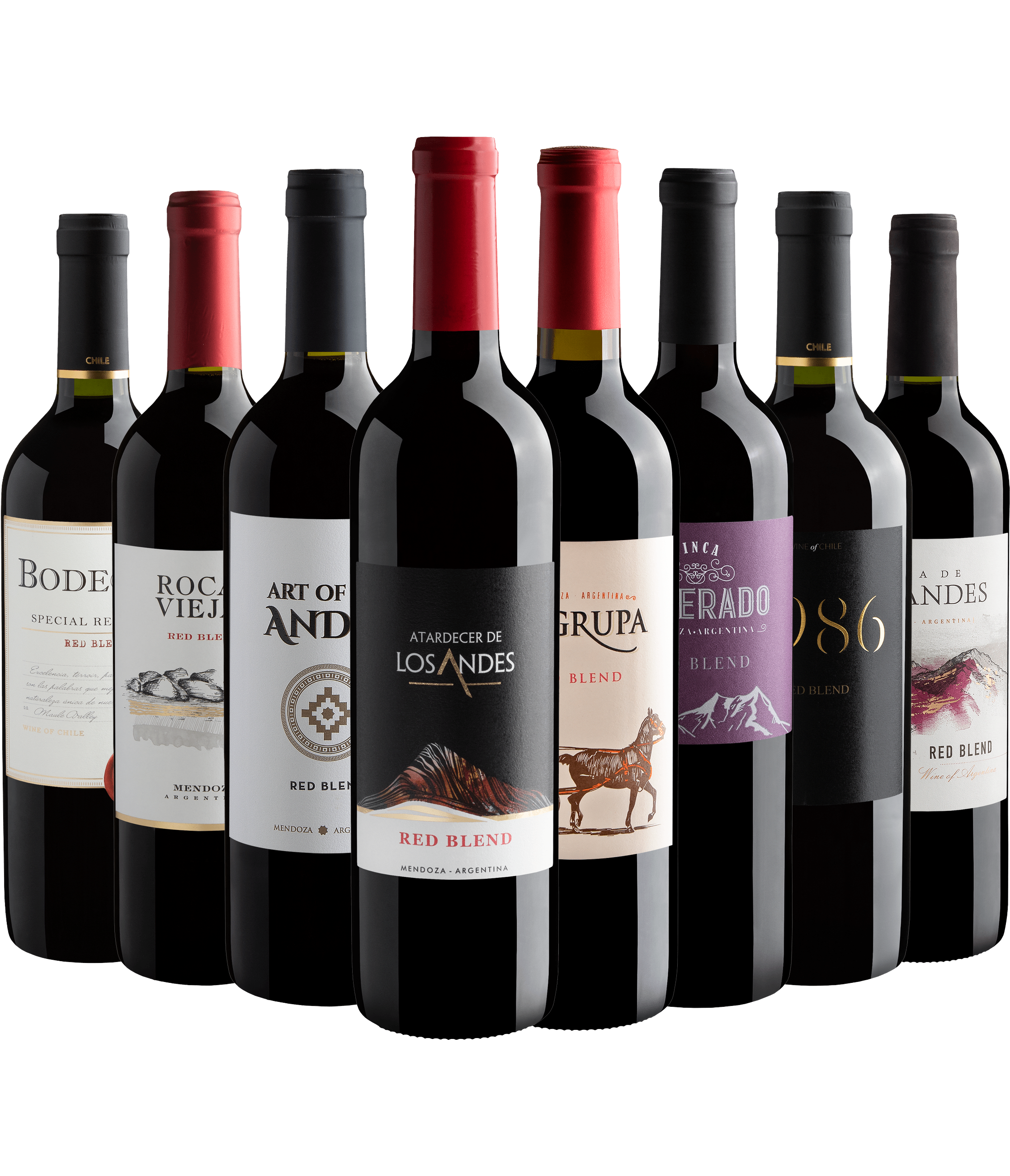 Kit 8 Vinhos do Novo Mundo 
