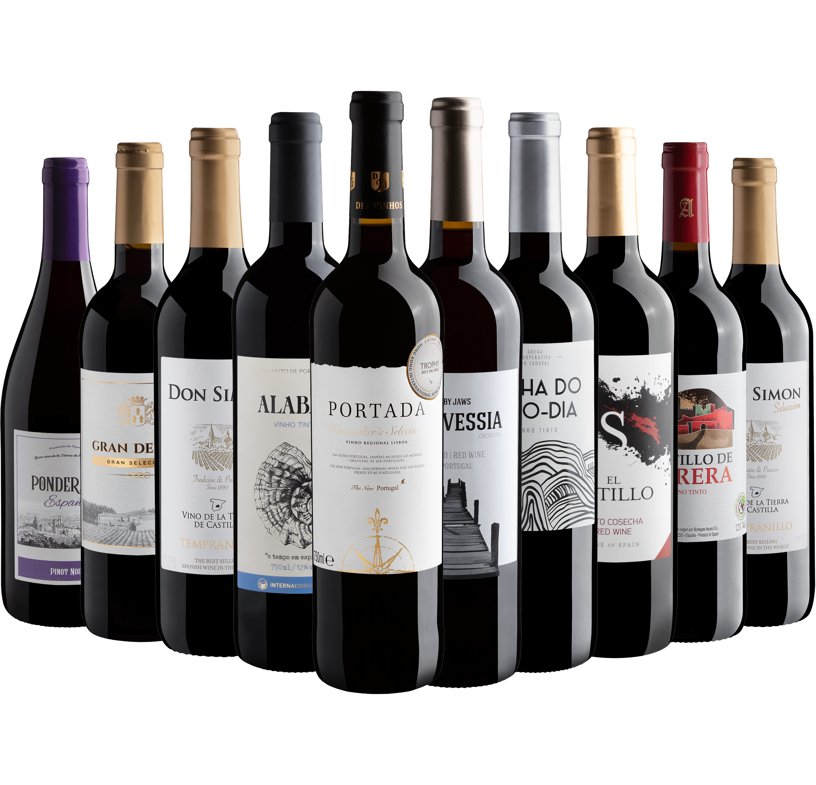 Kit 10 Vinhos do Velho Mundo com Portada Winemaker's Selection 