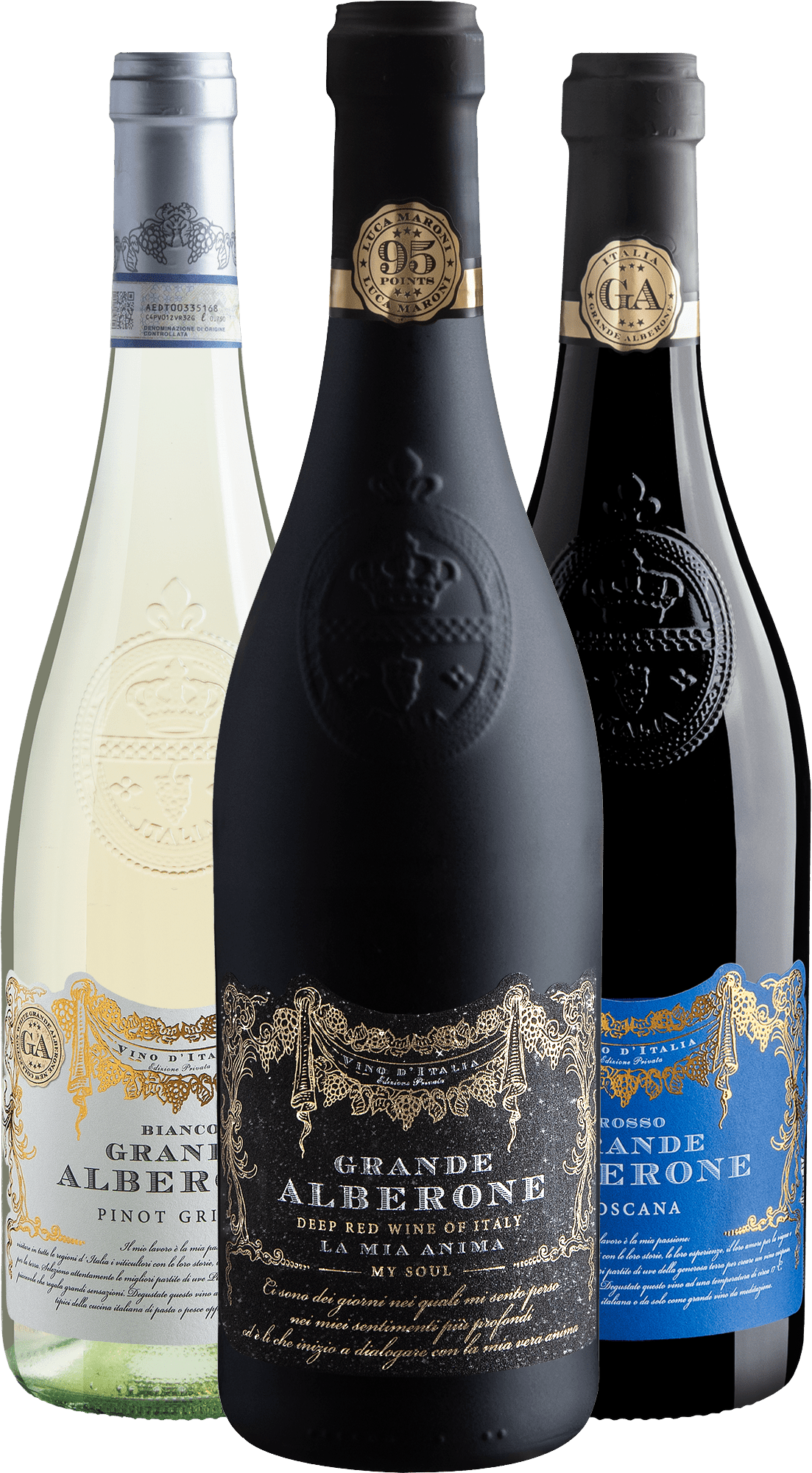 Kit Grande Alberone: 1 La Mia Anima My Soul + 1 Rosso + 1 Pinot Grigio