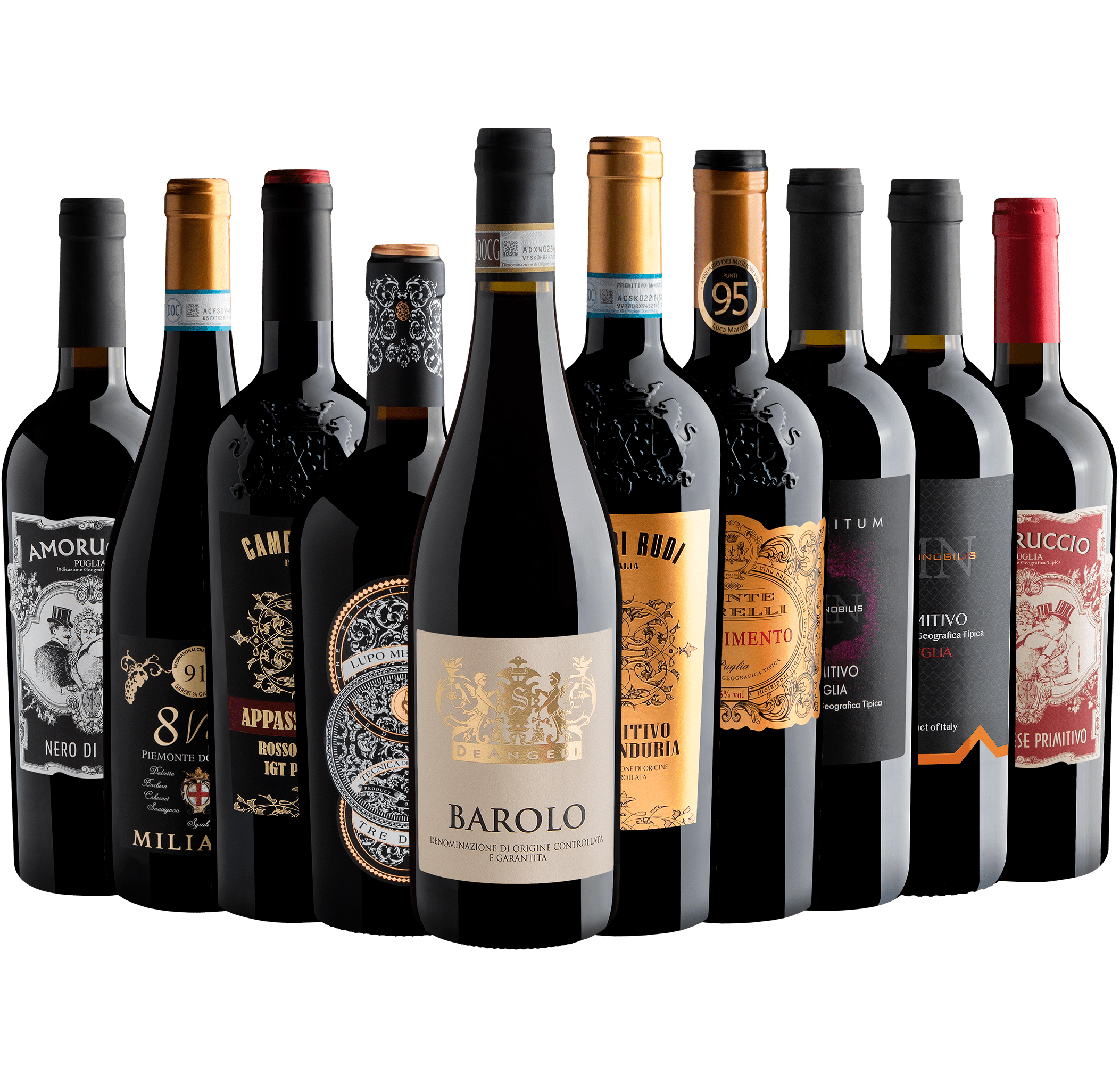 Kit 10 Tintos Italianos com Barolo