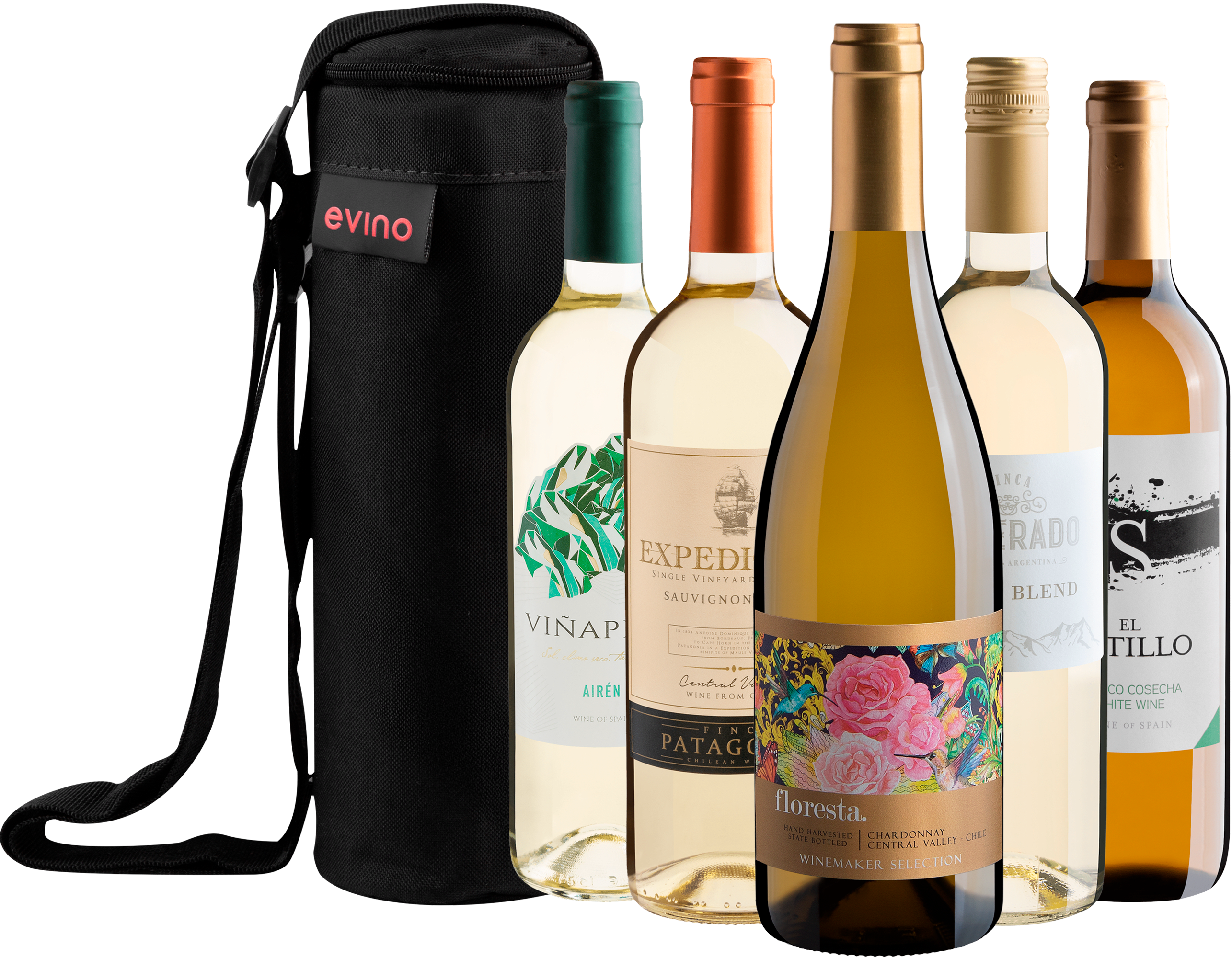 Kit 5 Vinhos Brancos + Bolsa Exclusiva