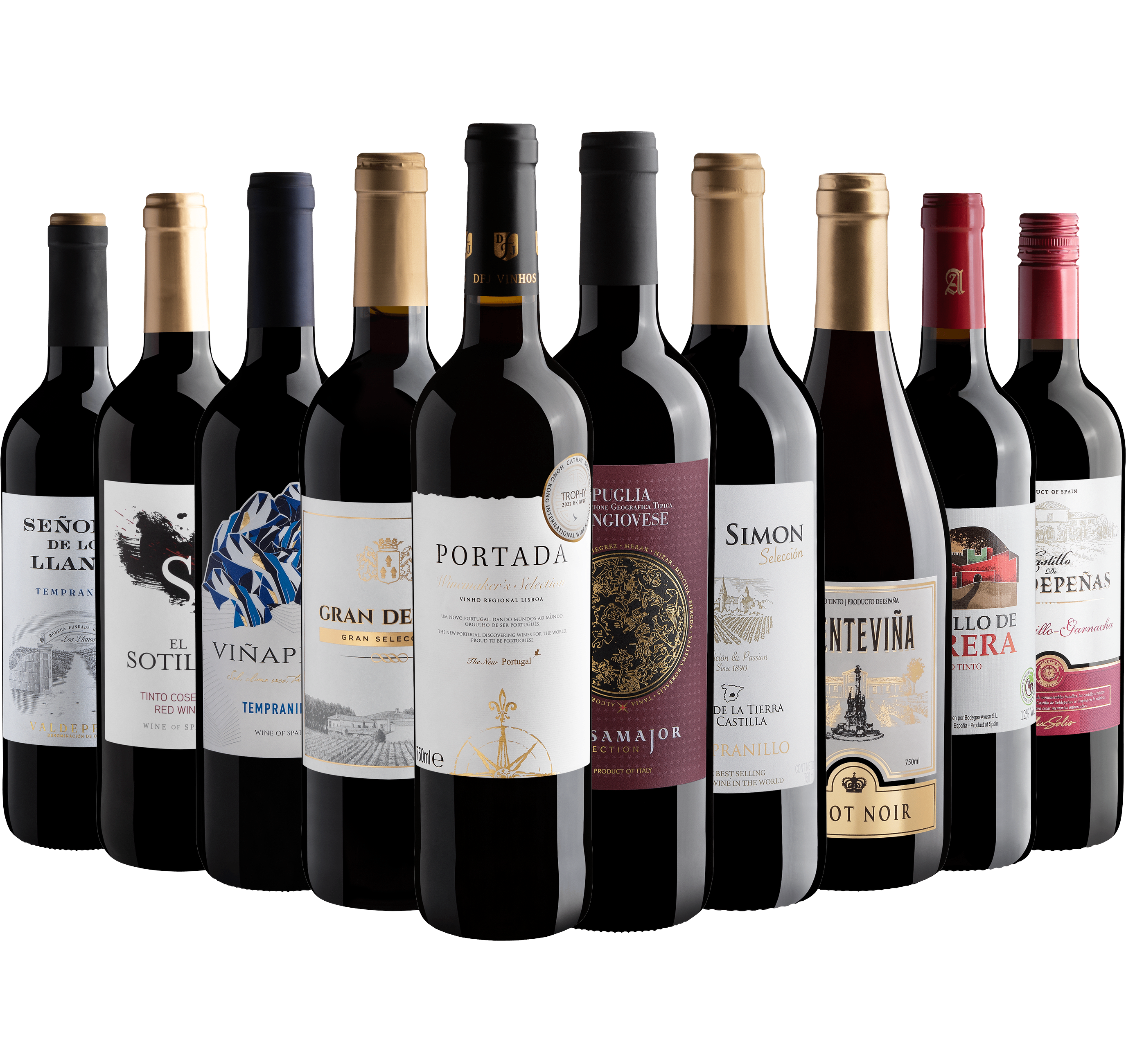Kit 10 Vinhos do Velho Mundo com Portada