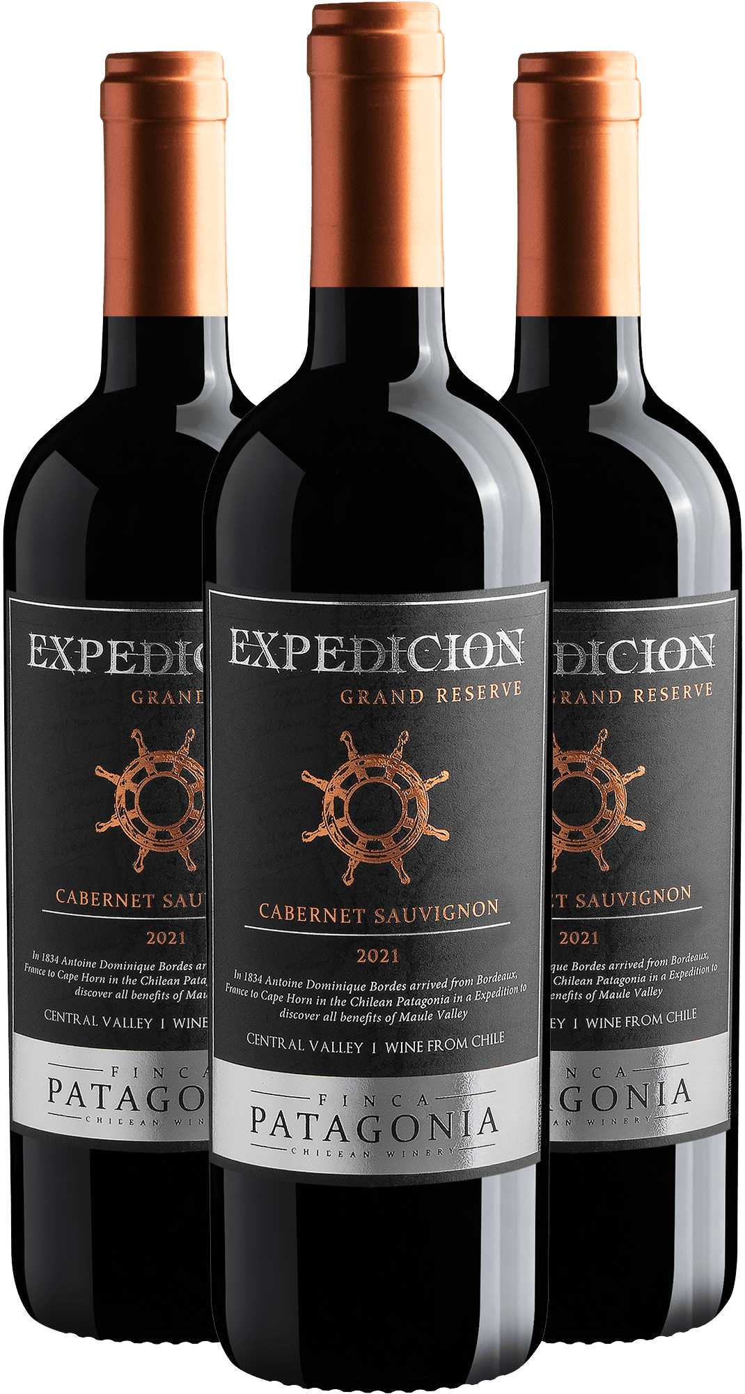 Kit 3 Finca Patagonia Expedicion Grand Reserve Cabernet Sauvignon Central Valley D.O.