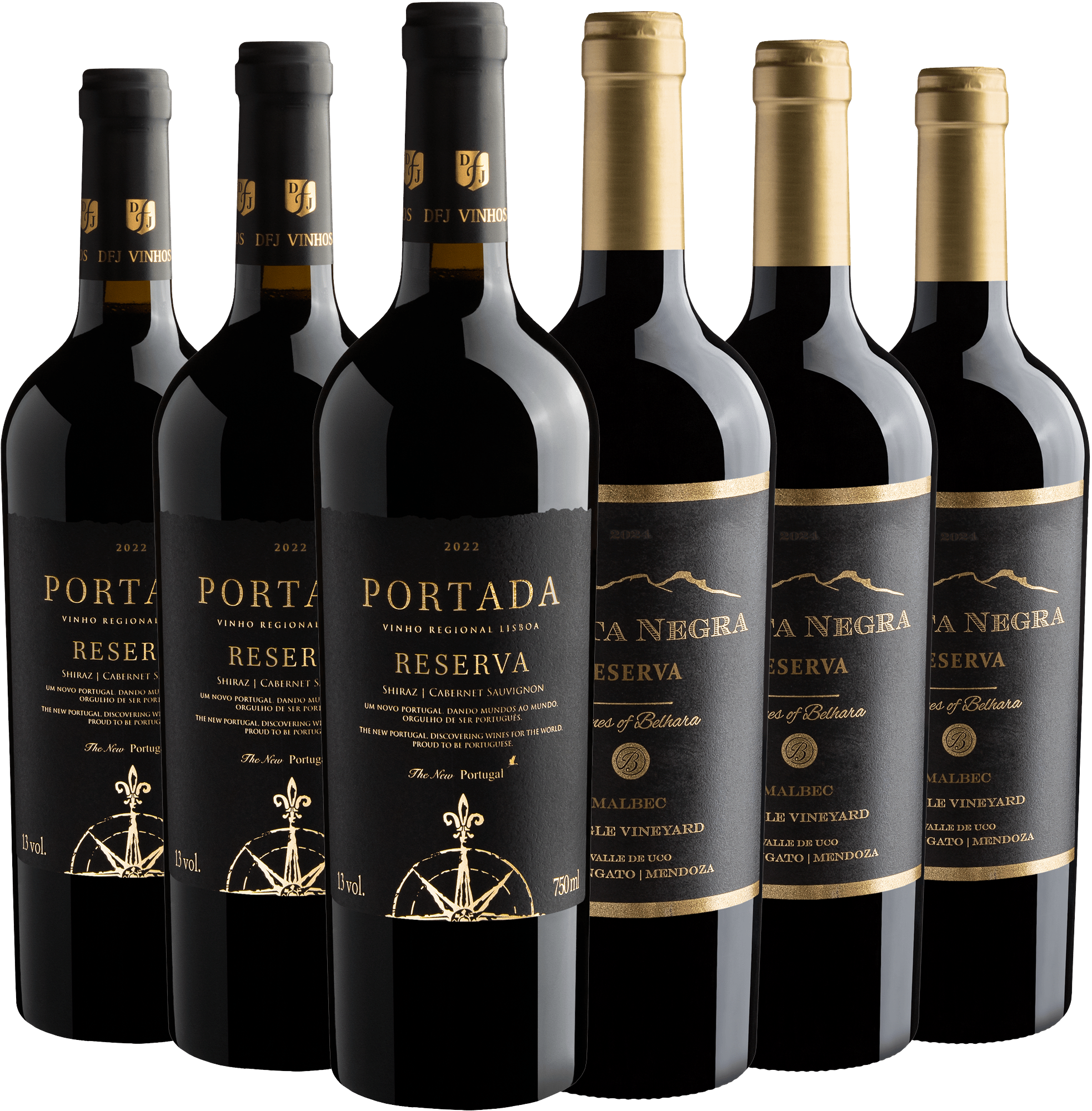 Kit 3 Portada Reserva Black + 3 Punta Negra Reserva Malbec 