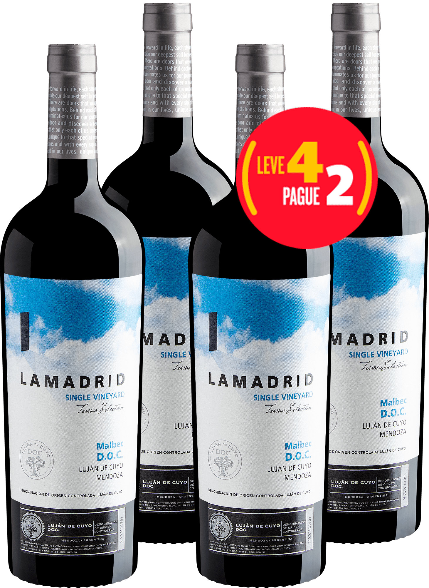 Kit Leve 4 Pague 2 Lamadrid Single Vineyard Terroir Selection Malbec DOC