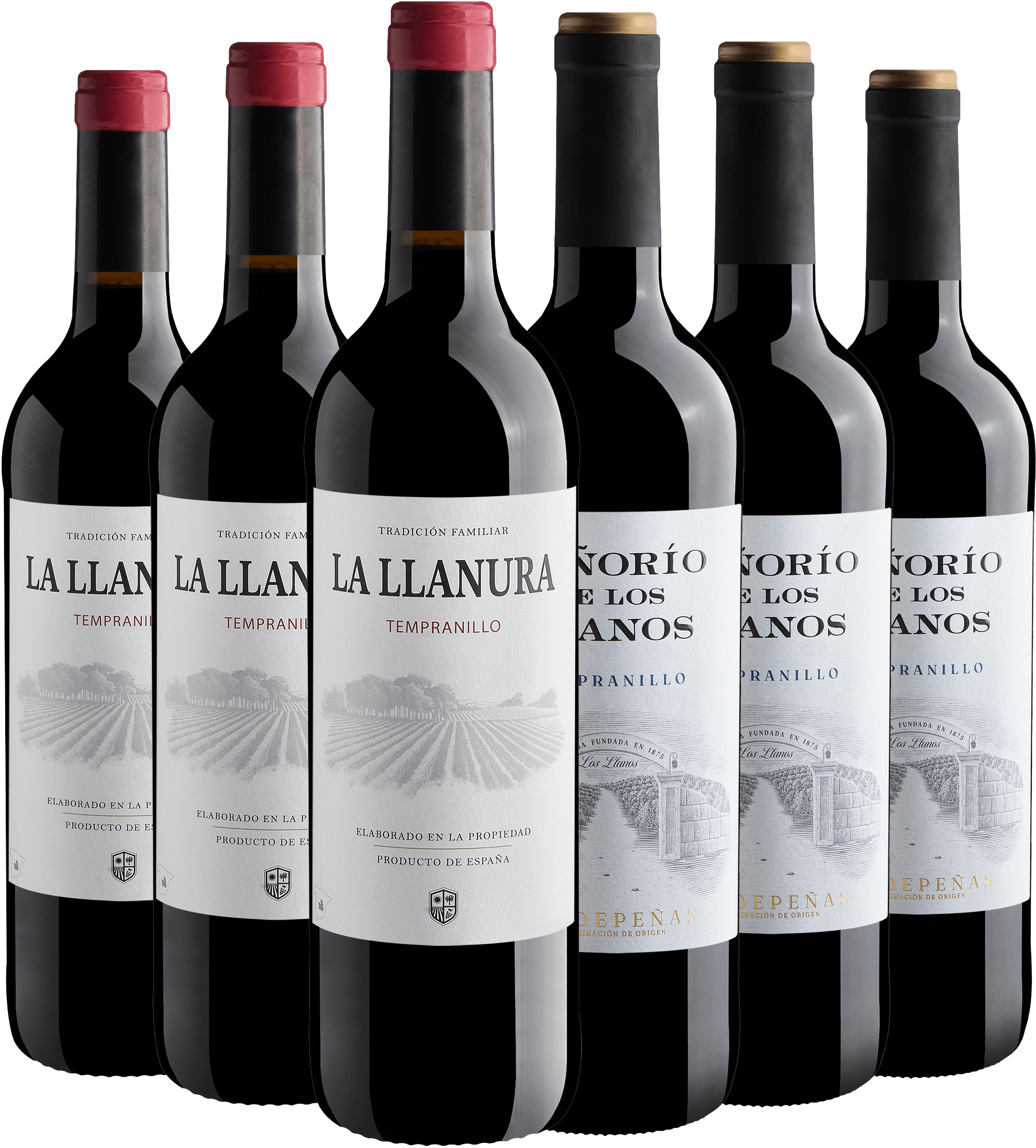 Kit Tempranillos Espanhóis | 3 La Llanura + 3 Señorio de Los Llanos