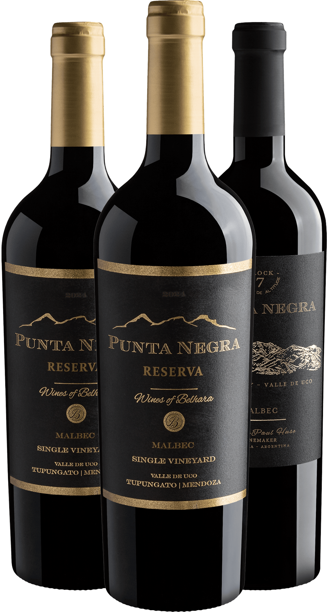 Kit Punta Negra Malbec: 2 Reserva + 1 Block 7