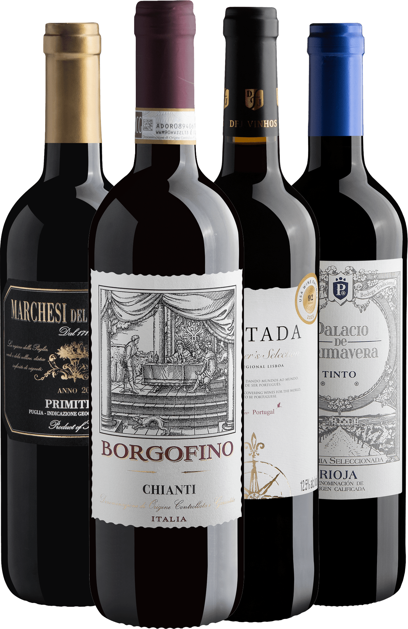 Kit 4 Vinhos do Velho Mundo 91+ Pontos