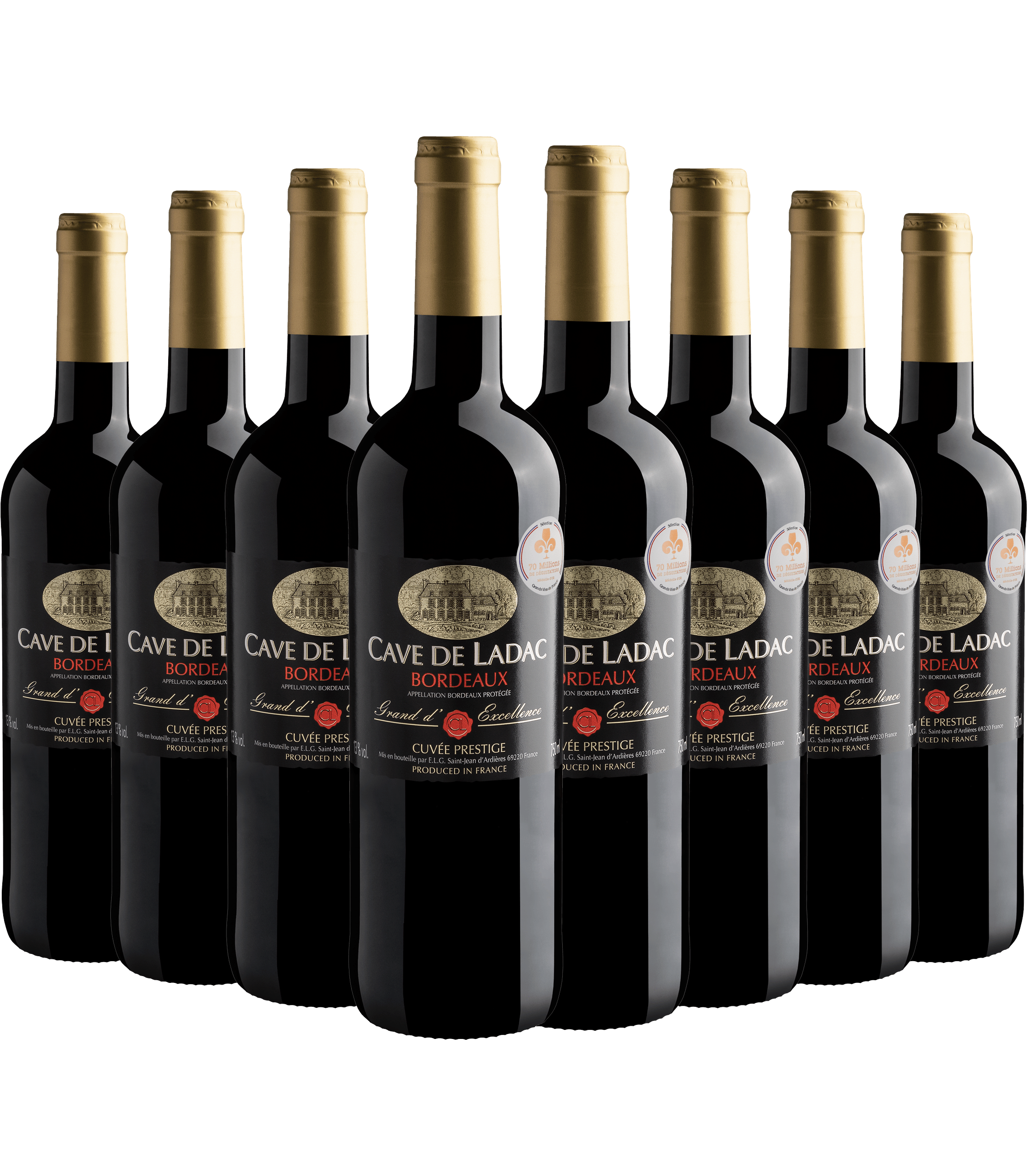 Kit 8 Cave de Ladac Grand d'Excellence Cuvée Prestige Bordeaux AOP*