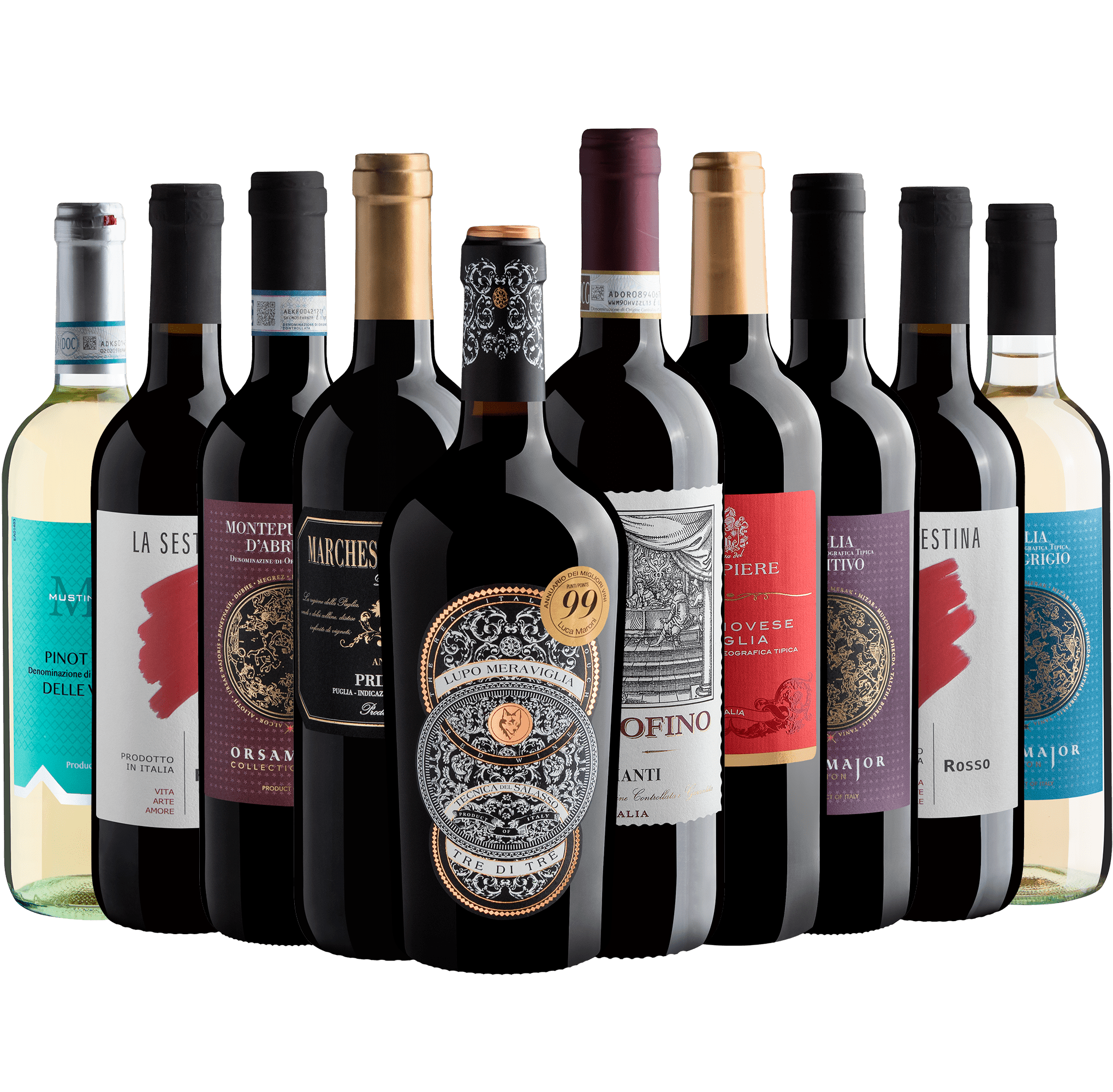 Kit 10 Italianos com Lupo Meraviglia Tre di Tre