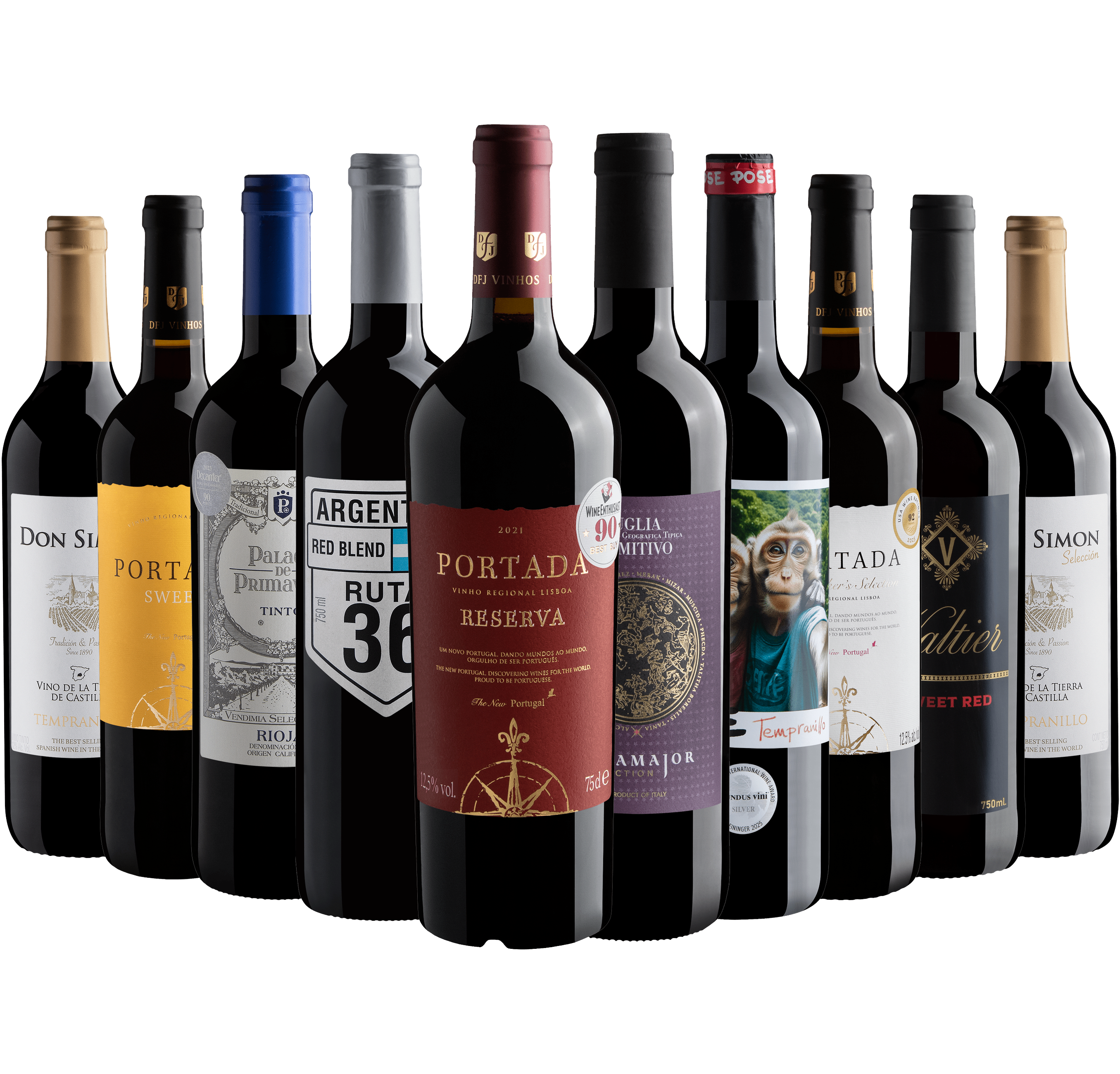 Kit 10 Vinhos Tintos com Portada Reserva