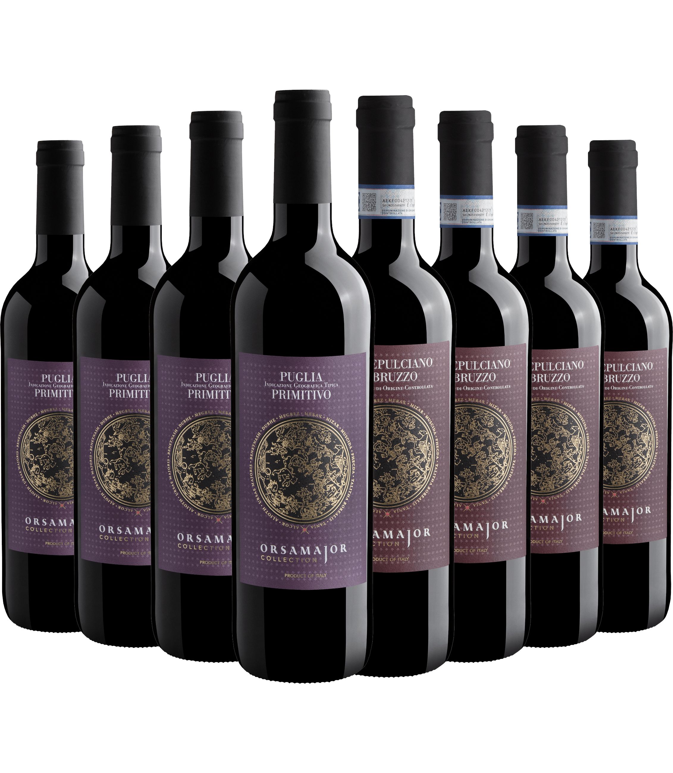 Kit Orsamajor Collection: 4 Primitivo Puglia + 4 Montepulciano d'Abruzzo