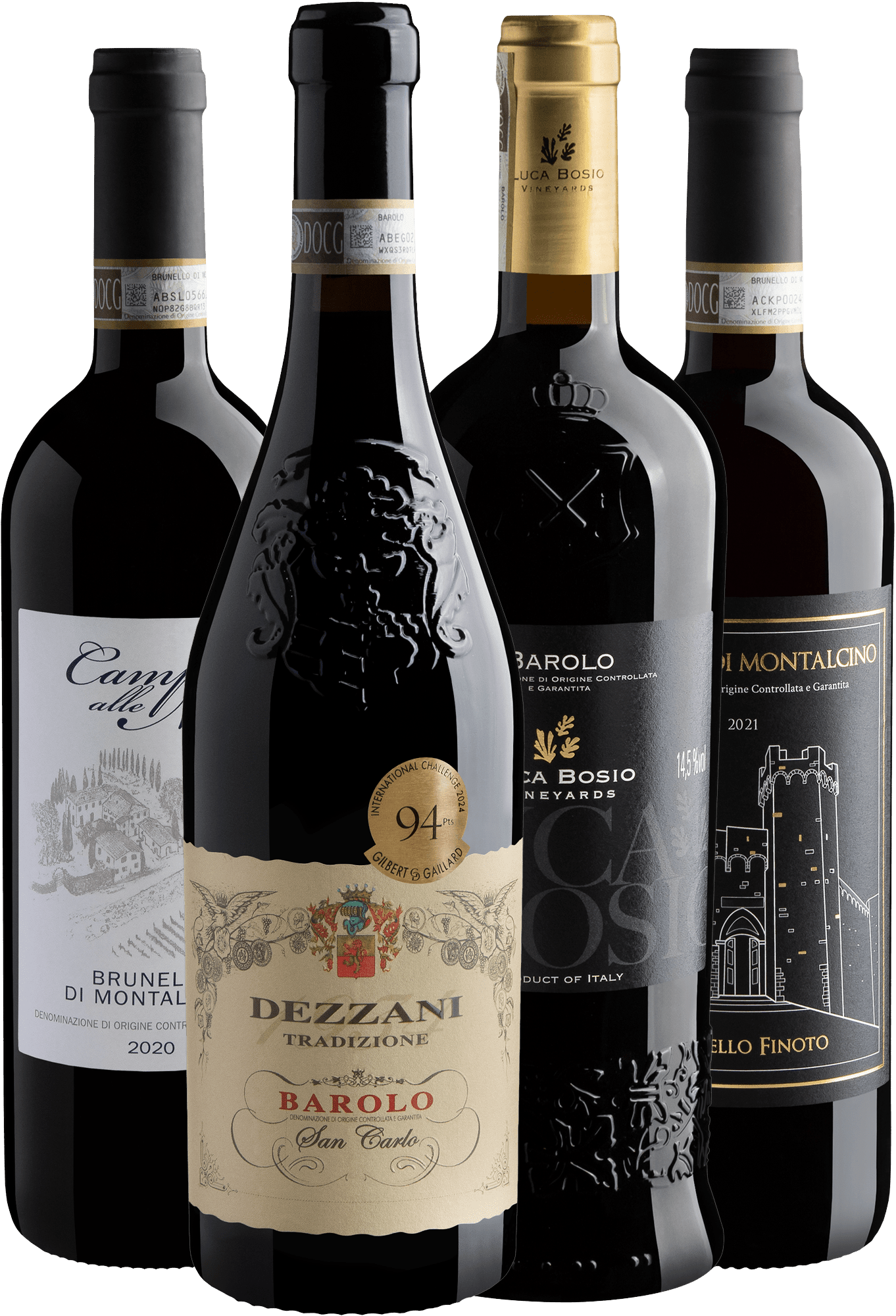 Kit 2 Brunellos + 2 Barolos 