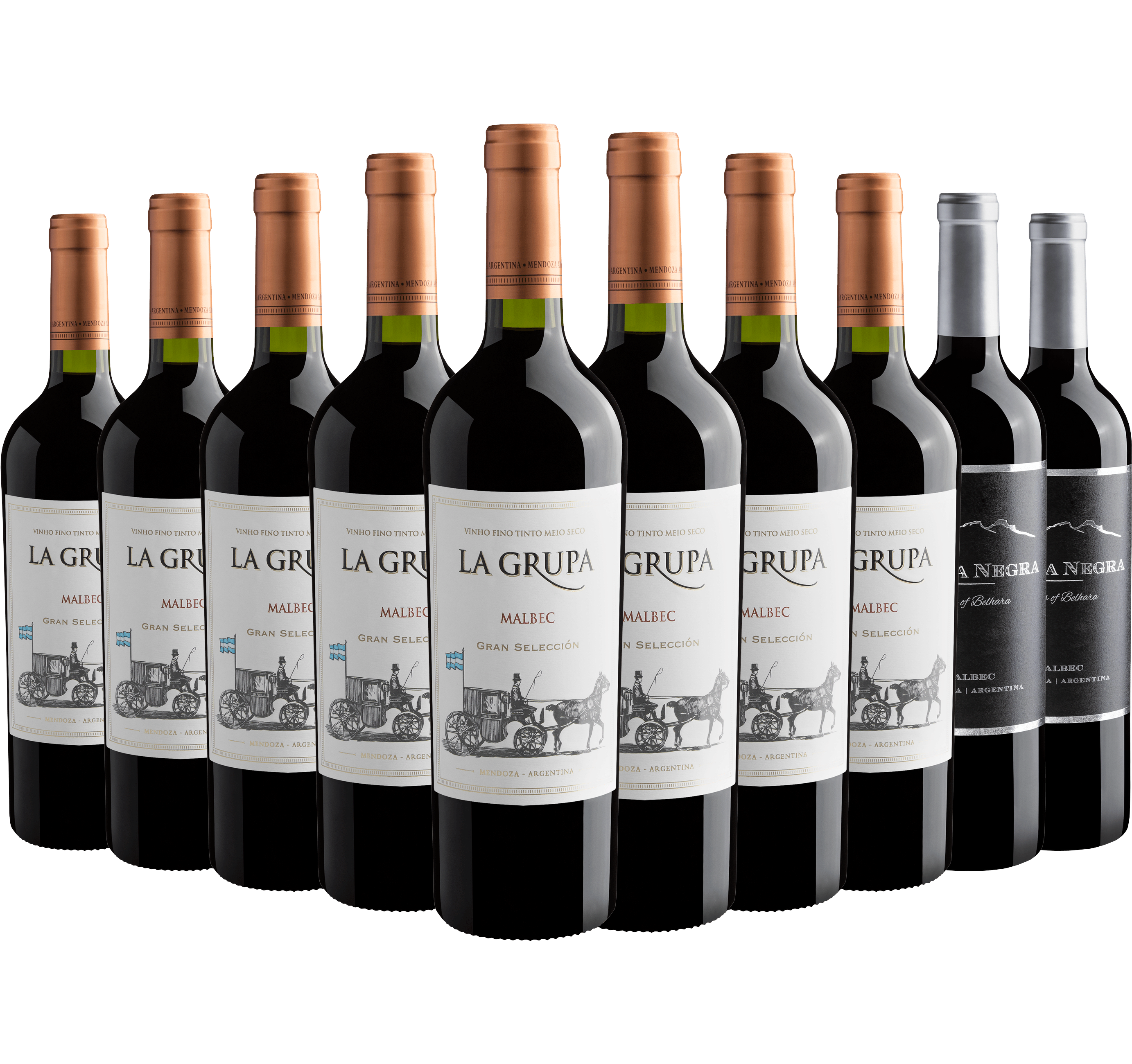Kit 8 La Grupa Malbec + 2 Punta Negra Malbec