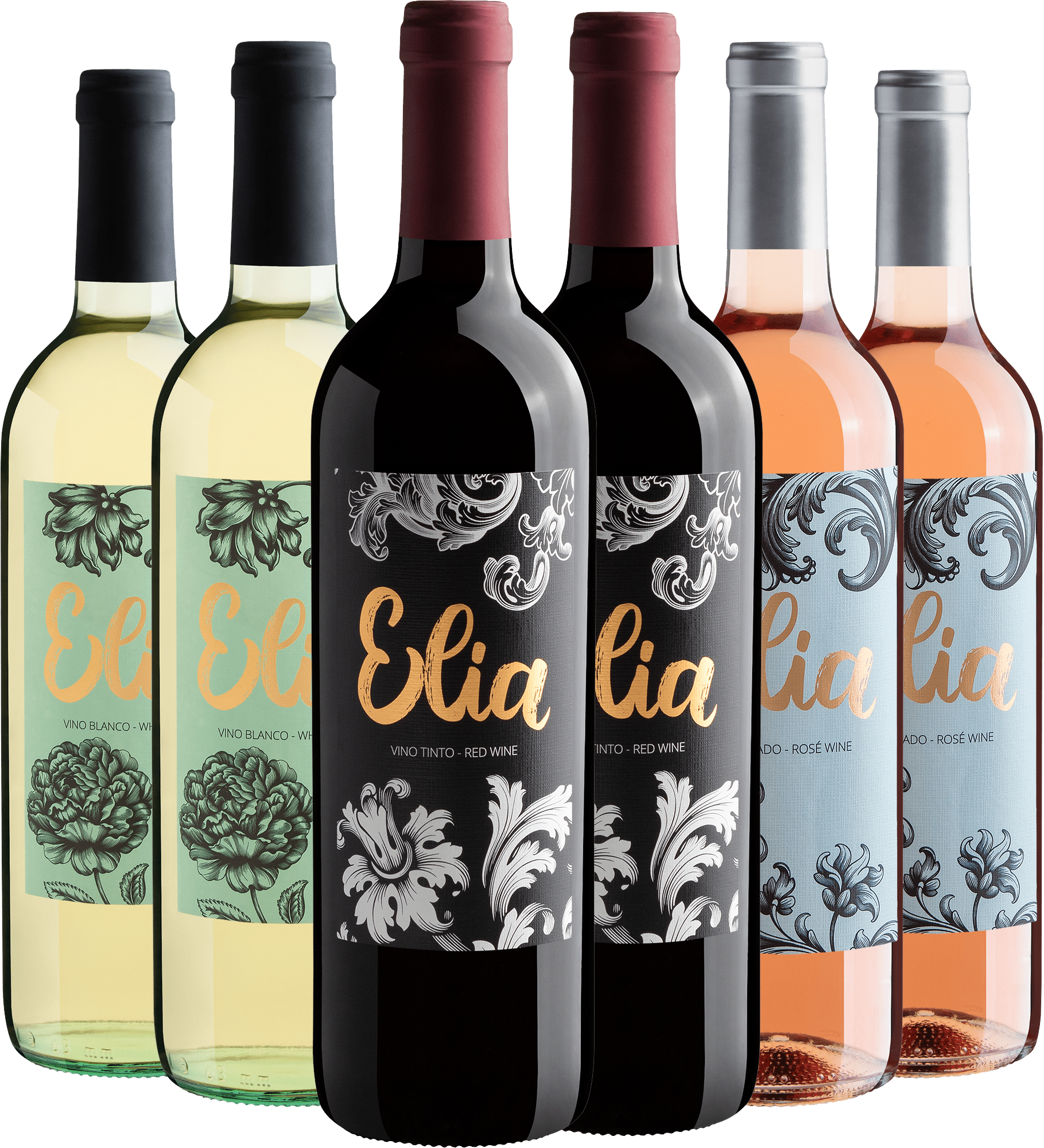 Kit Familia Elia | 2 Tintos + 2 Brancos + 2 Rosés