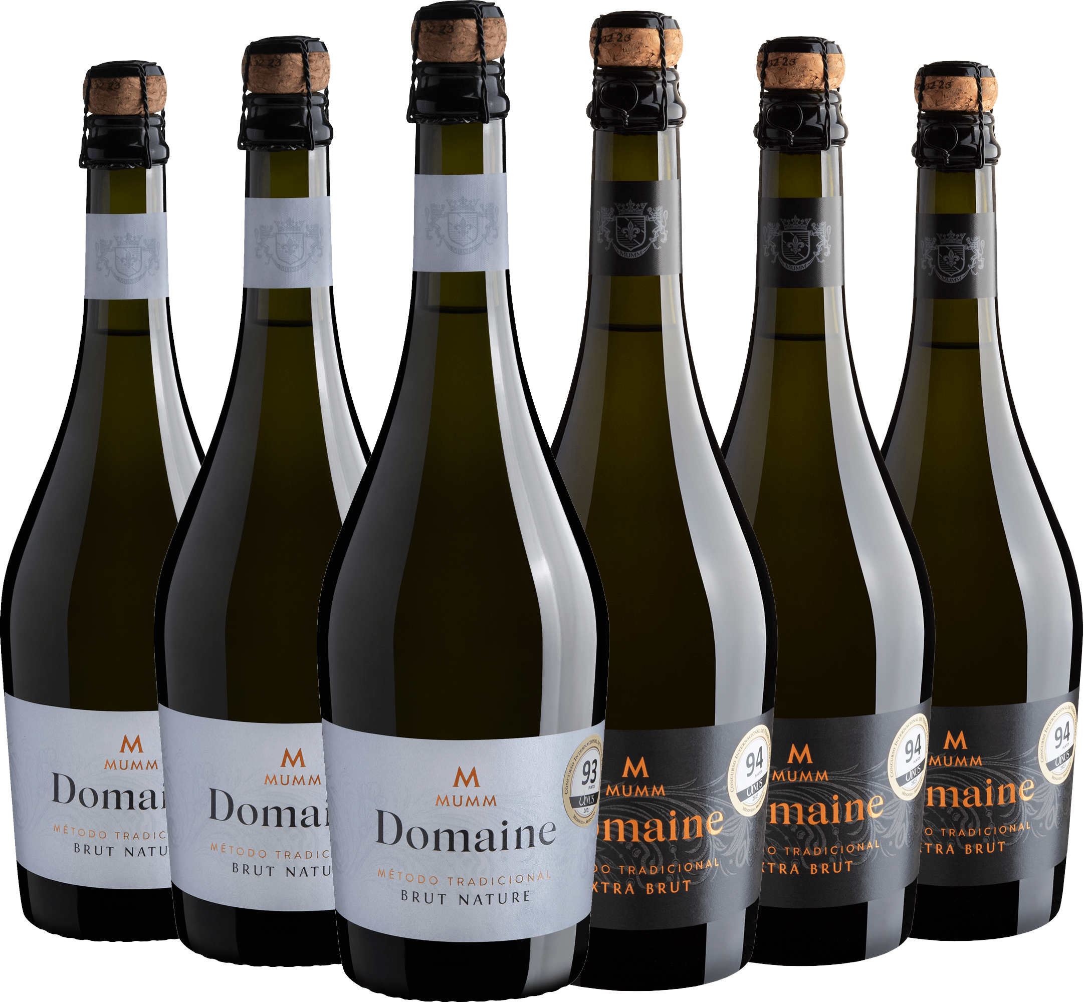 Kit Mumm Domaine Método Tradicional: 3 Brut Nature + 3 Extra Brut