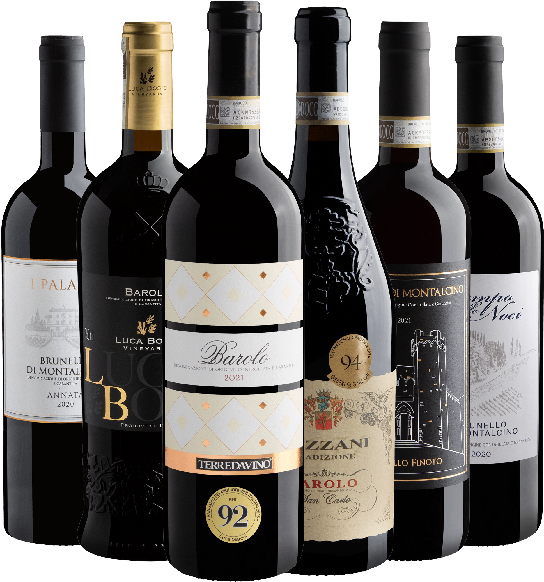 Kit 3 Barolos + 3 Brunellos de Montalcino