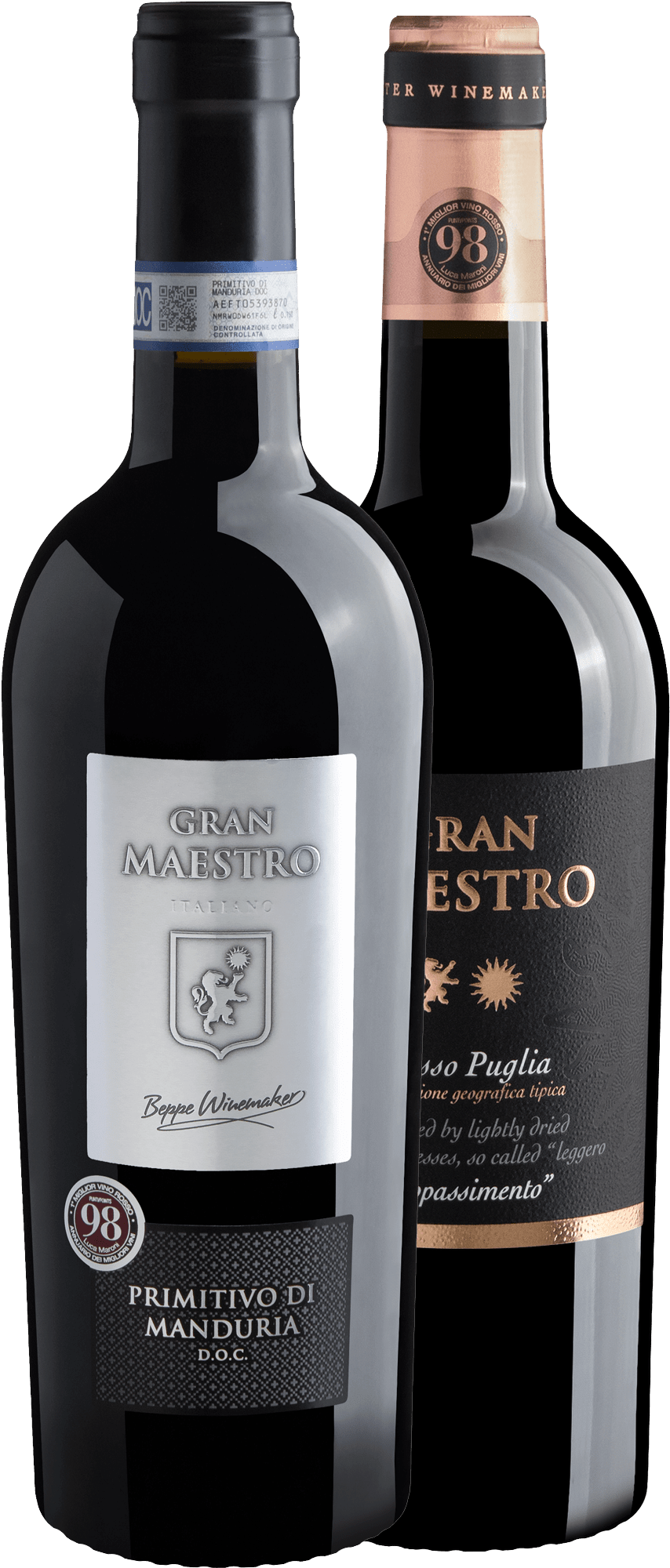 Kit Gran Maestro: 1 Primitivo di Manduria + 1 Appassimento Rosso