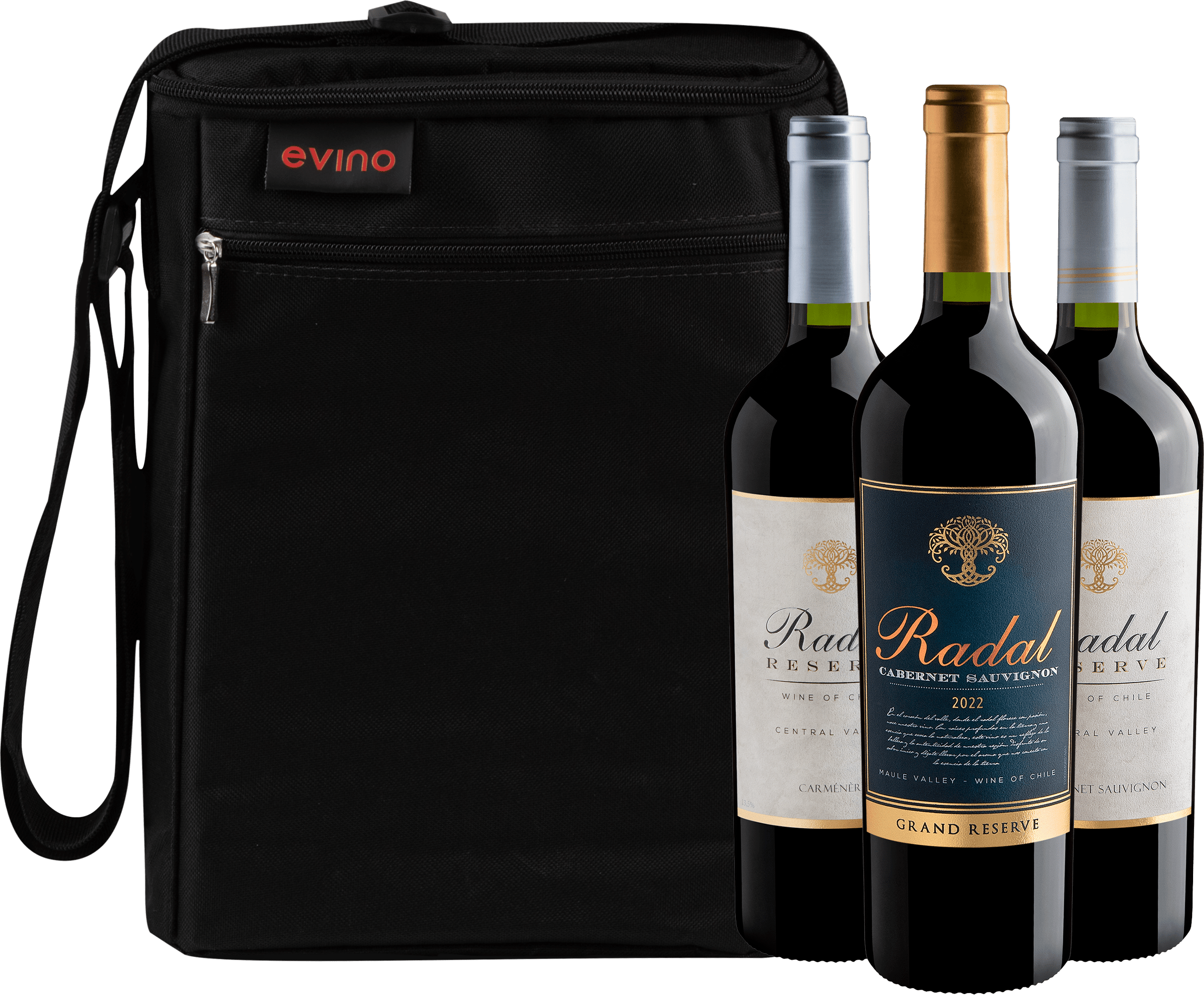Kit Família Radal + Bolsa Preta de 3 garrafas