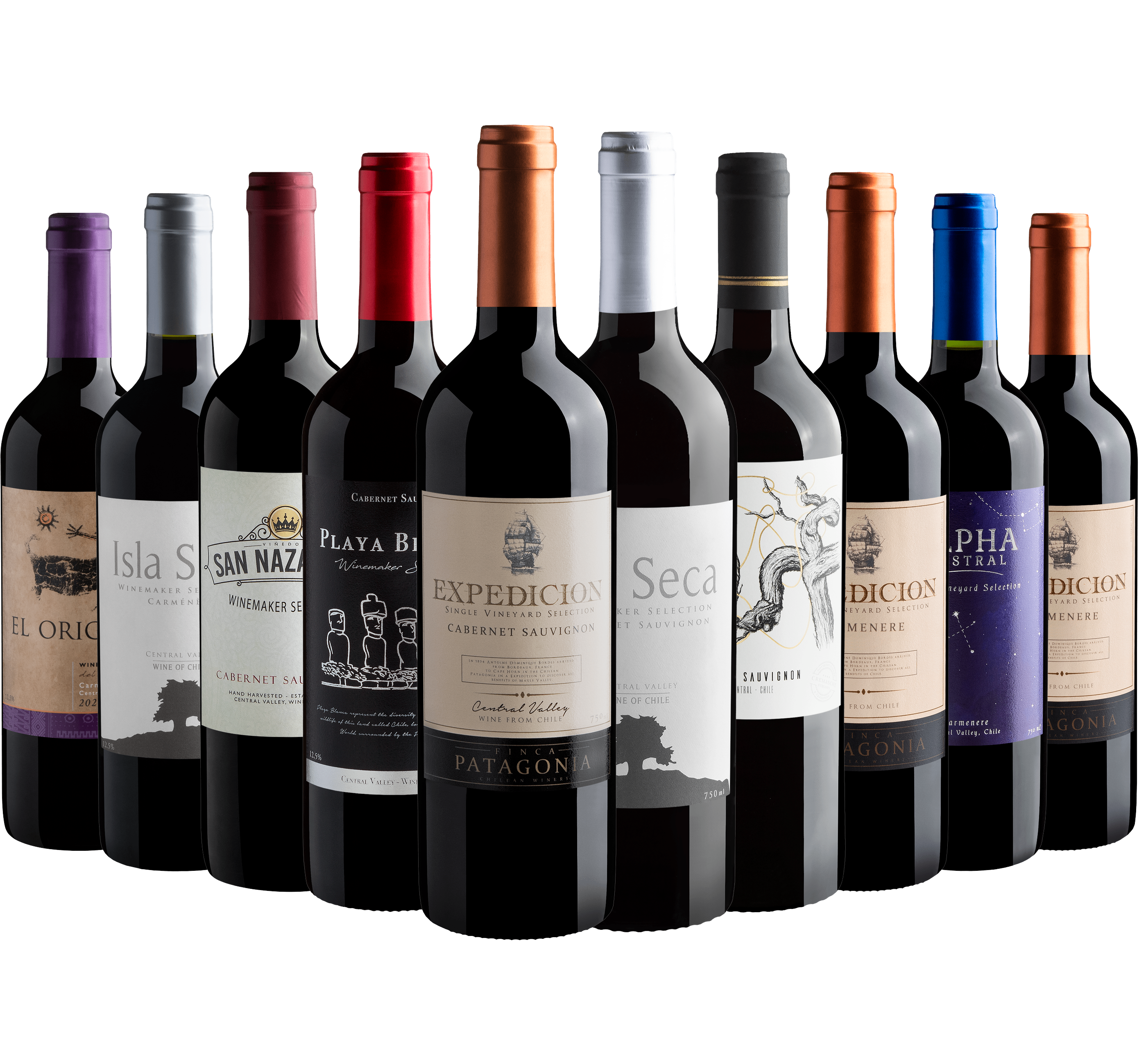 Kit 5 Cabernets Sauvignons + 5 Carménères