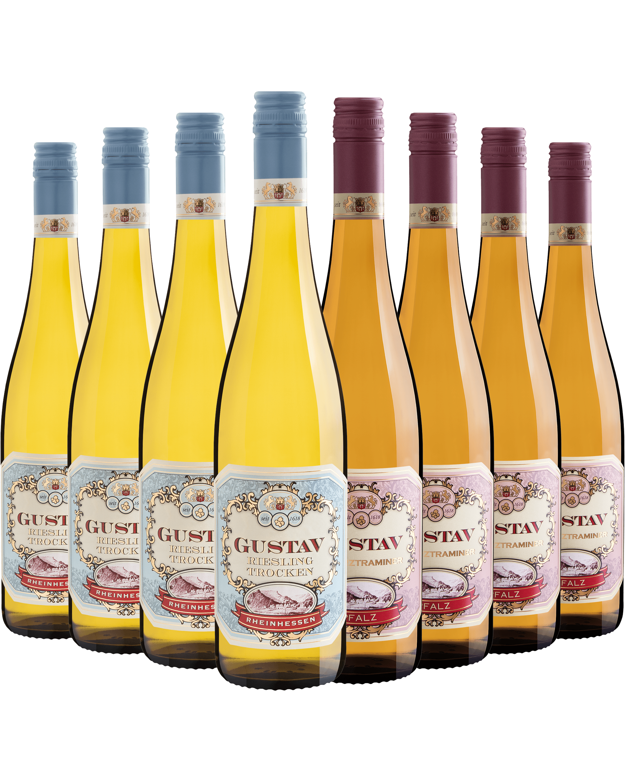 Kit Gustav: 4 Riesling + 4 Gewürztraminer