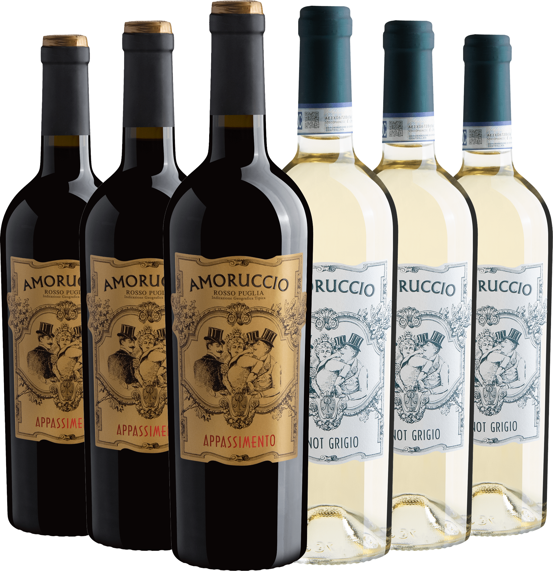 Kit Amoruccio 93+ Pontos | 3 Appassimento + 3 Pinot Grigio