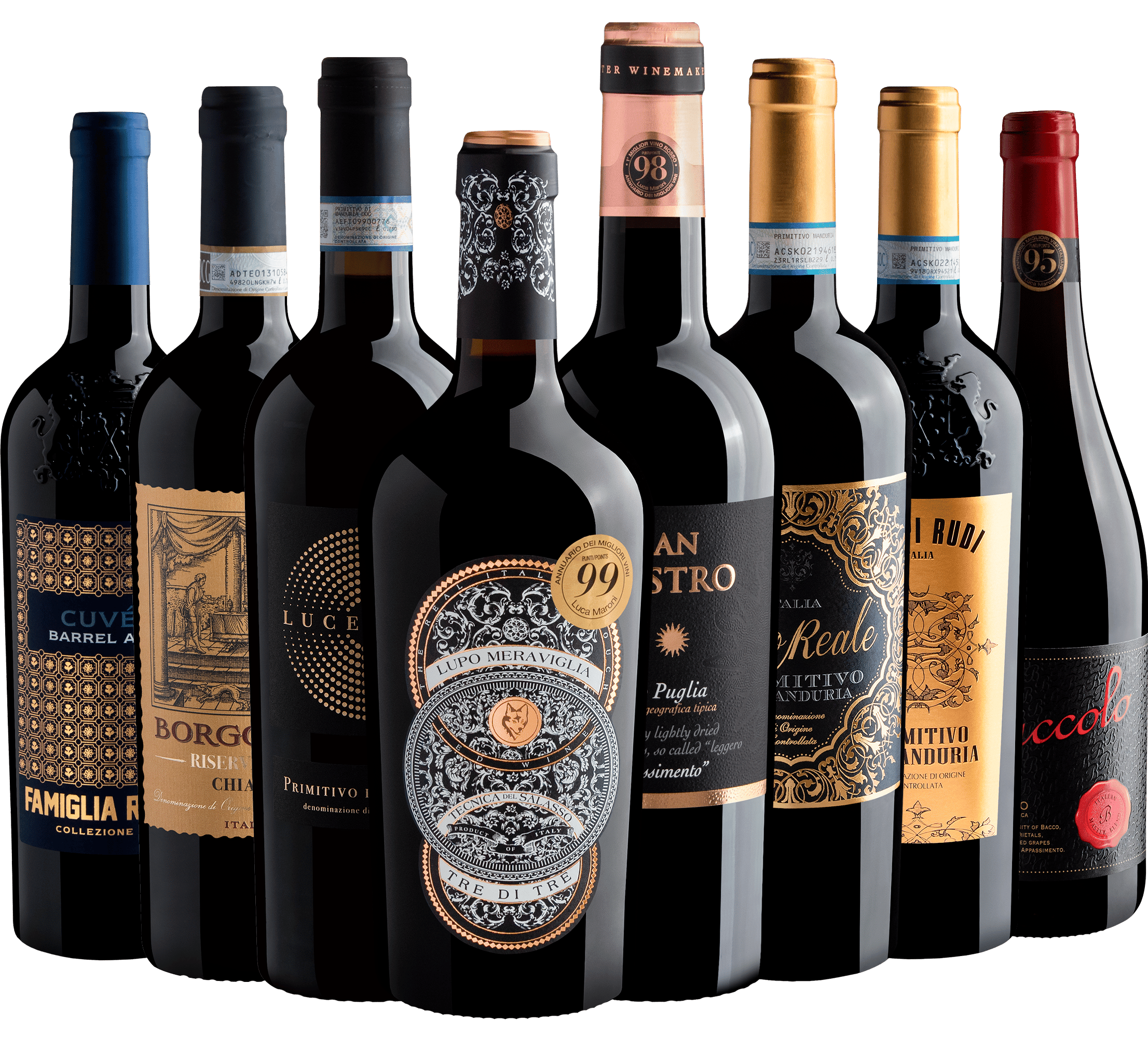 Kit 8 Tintos Italianos 94+ Pontos