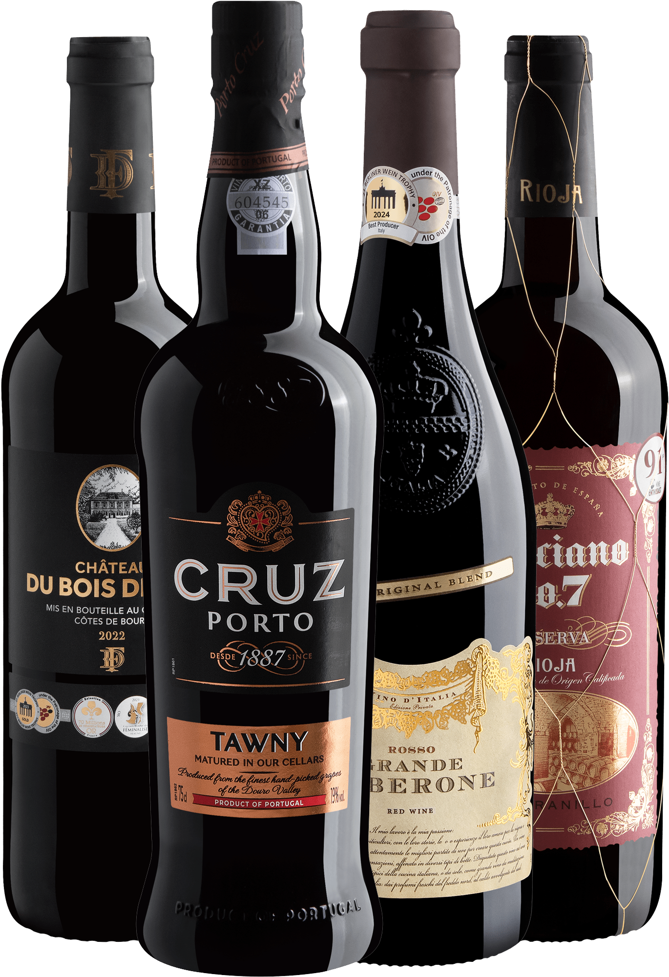 Kit 4 Tintos Premium do Velho Mundo