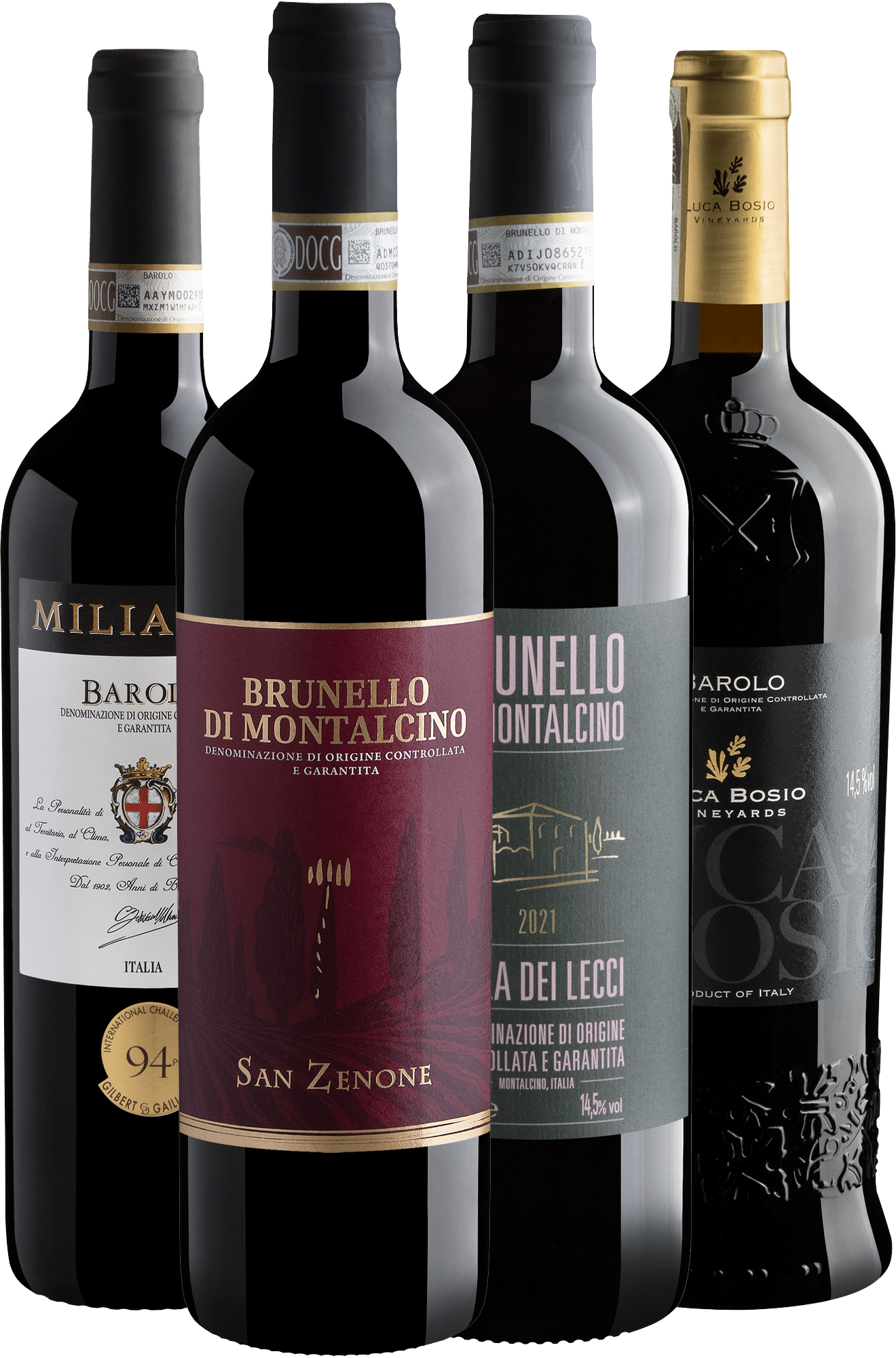 Kit Notaveis 2 Brunellos + 2 Barolos
