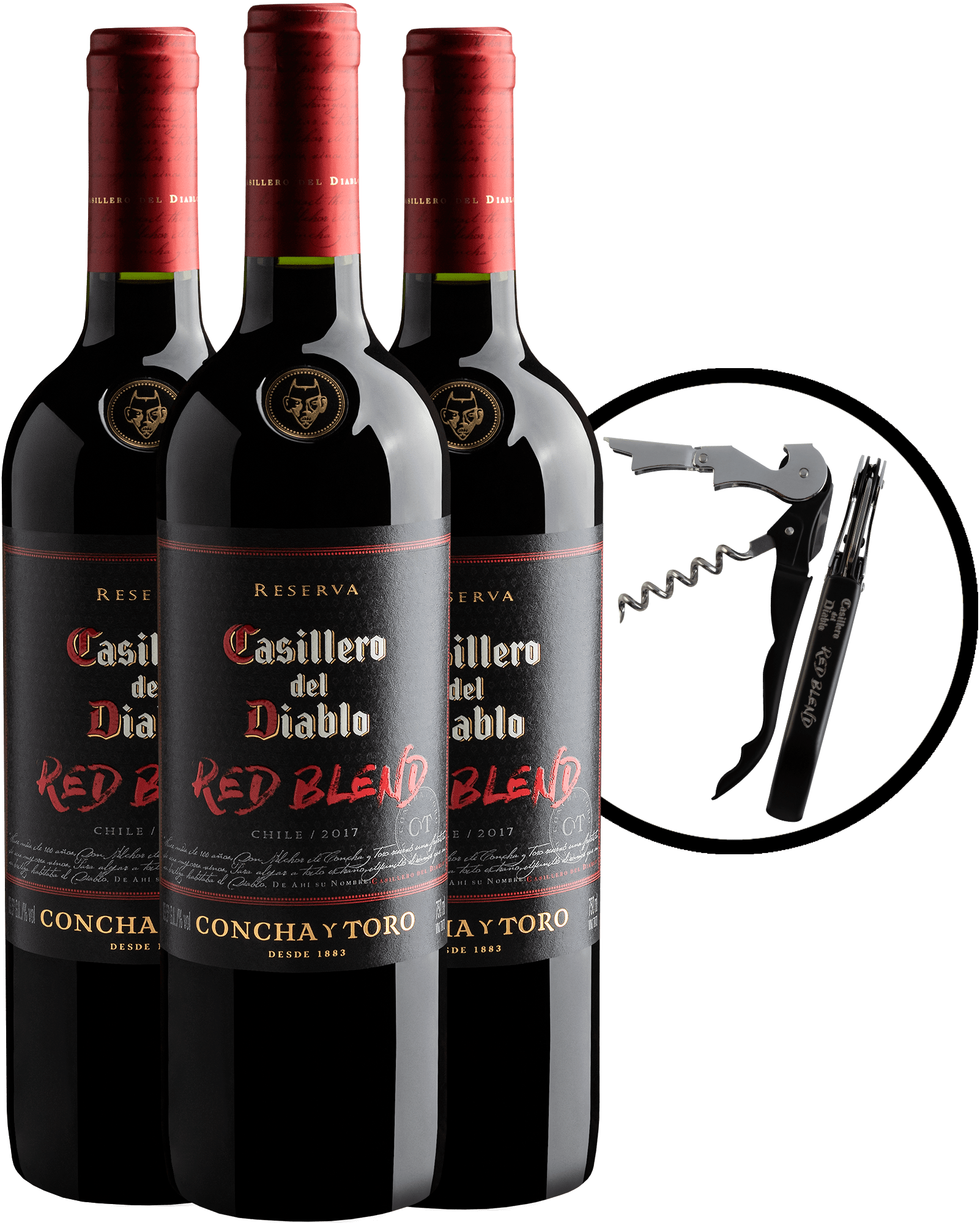 Trio Casillero + Saca-rolhas