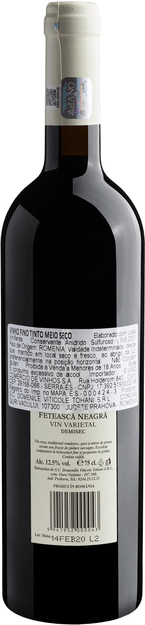 Domeniile Tohani Feteasca Neagra 2018 2