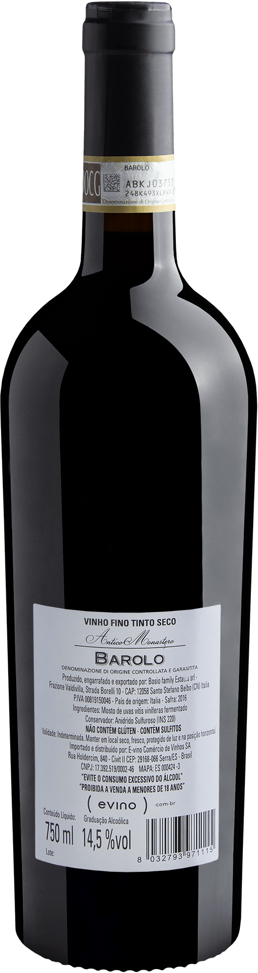 Antico Monastero Barolo DOCG 2016 2