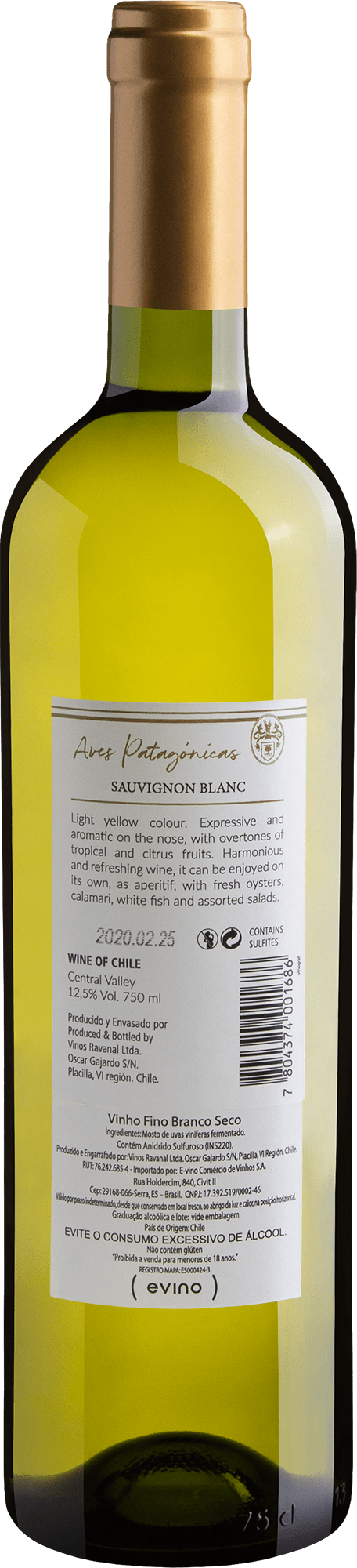 Aves Patagónicas Sauvignon Blanc Central Valley 2019 2