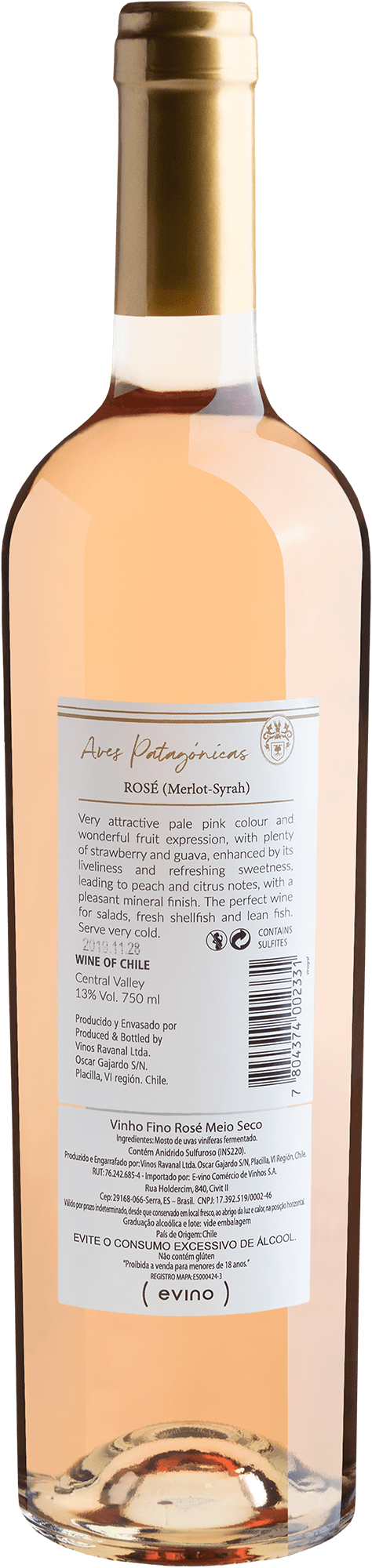 Aves Patagónicas Merlot-Syrah Rosé Central Valley 2019 2