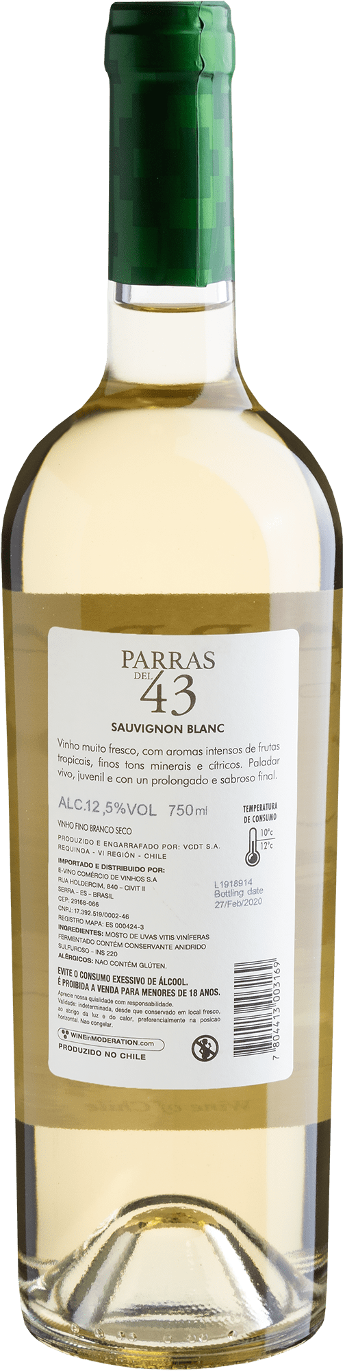 Parras del 43 Sauvignon Blanc Central Valley D.O. 2019 2