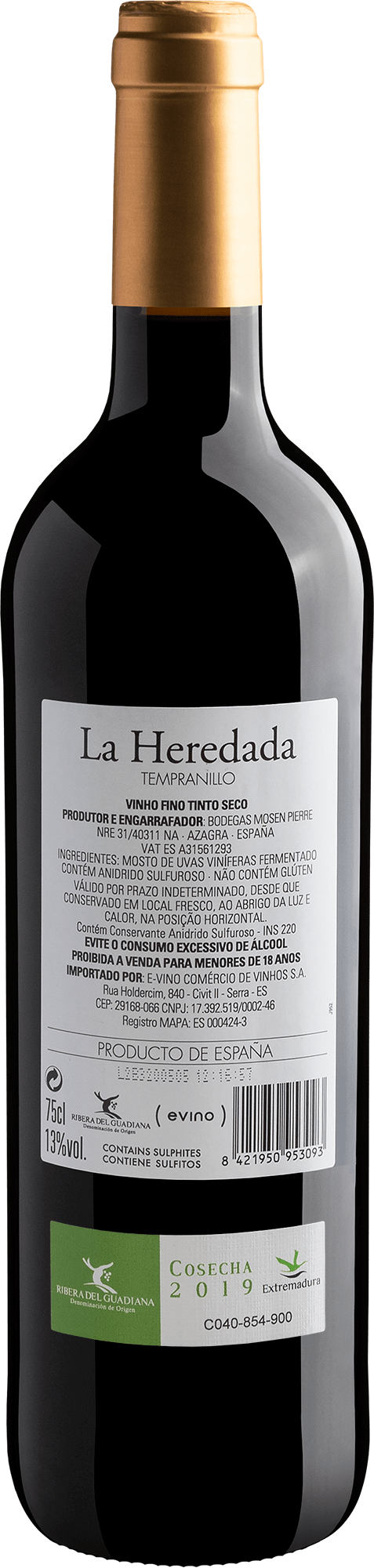 La Heredada Tempranillo Ribera del Guadiana DO 2019 2