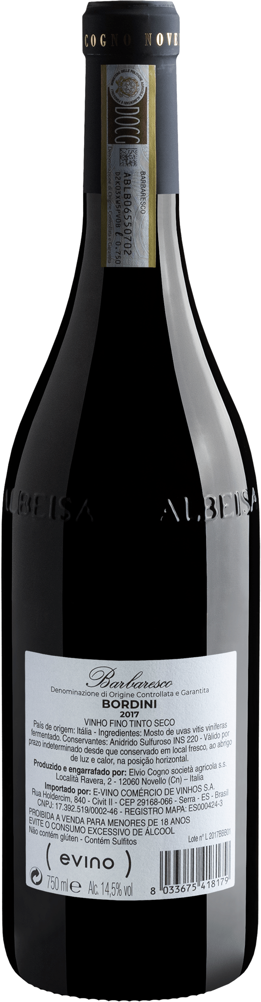 Elvio Cogno Bordini Barbaresco DOCG 2017 2