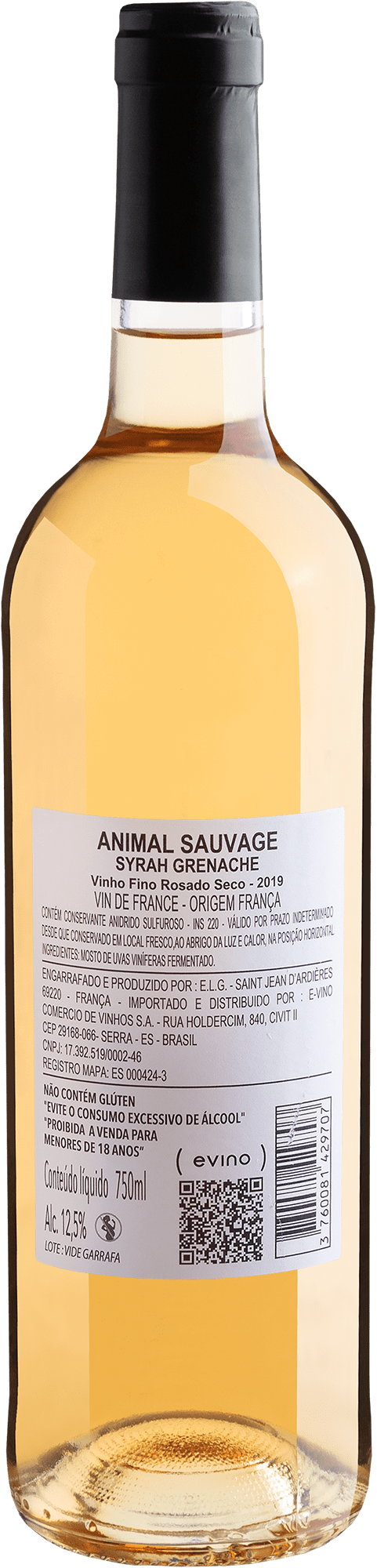 Animal Sauvage Syrah-Grenache Rosado 2019 2
