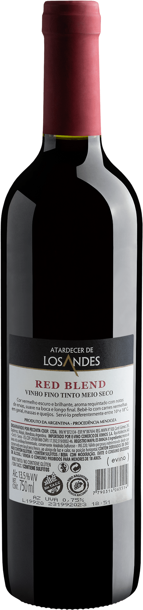 Atardecer de Los Andes Red Blend 2020 2