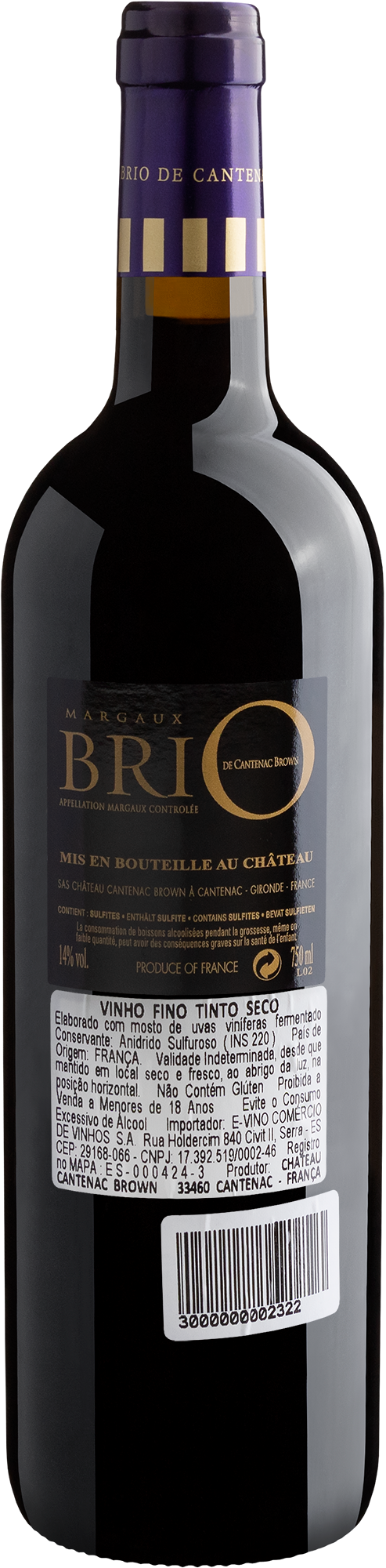BriO de Cantenac Brown Margaux AOC 2015 2