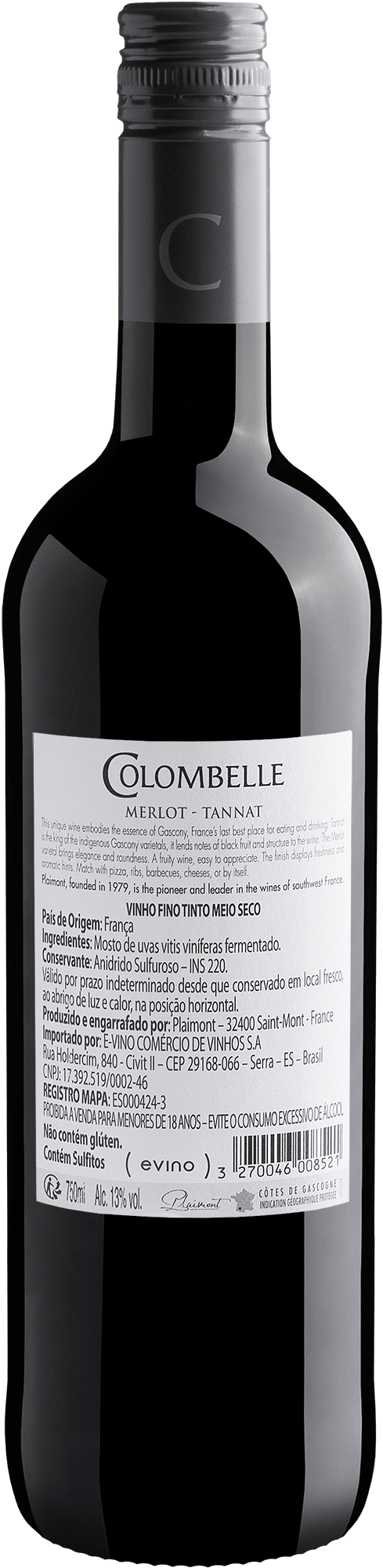 Colombelle Merlot-Tannat Côtes de Gascogne IGP 2