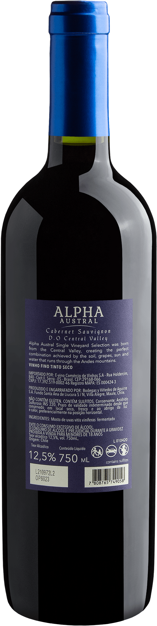 Alpha Austral Single Vineyard Selection Cabernet Sauvignon Central Valley D.O. 2