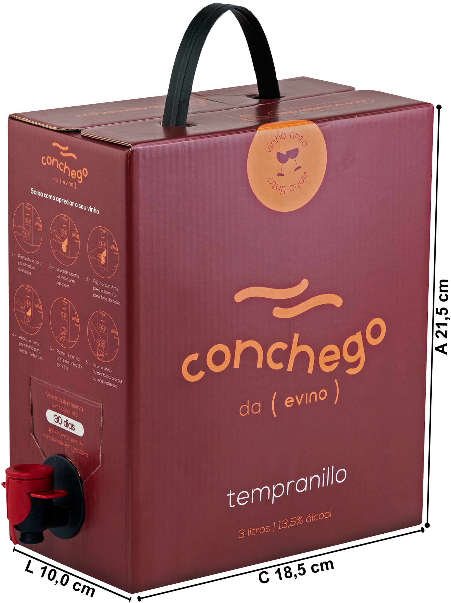 Conchego Tempranillo Bag in Box 3L 2020 | Vinho na Caixa