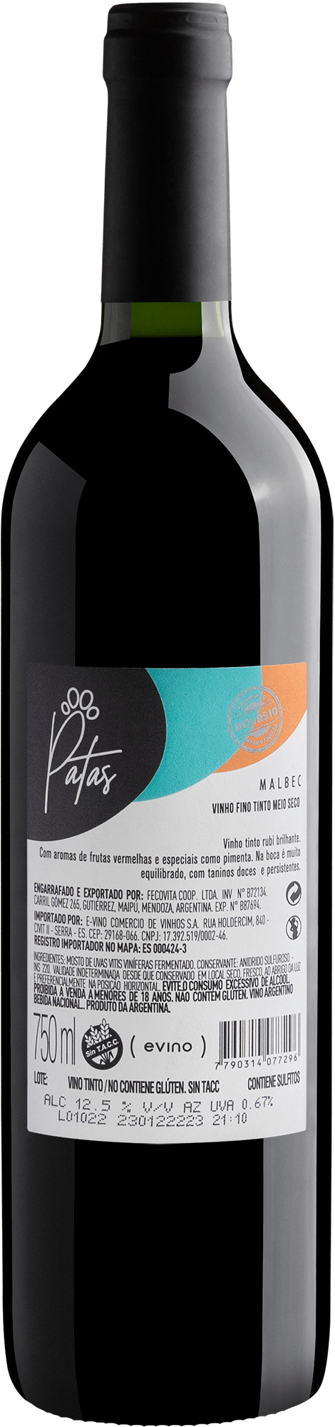 Patas Malbec 2021 | Compre e doe R$10 2