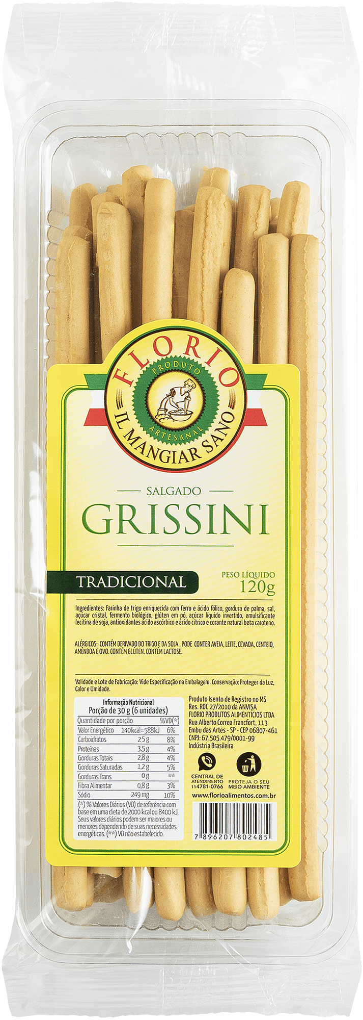 Grissini Salgado Tradicional Florio Il Mangiar Sano - 120g