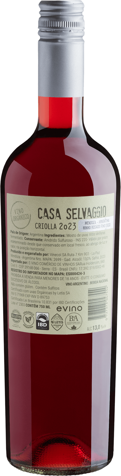 Casa Selvaggio Criolla Vino Orgânico 2023 2