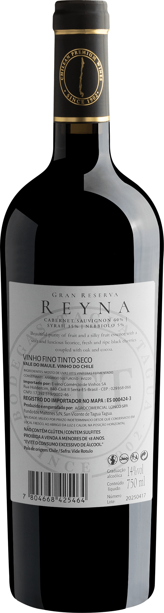 Reyna Gran Reserva Cabernet Sauvignon - Syrah - Nebbiolo Valle del Maule D.O. 2023 2